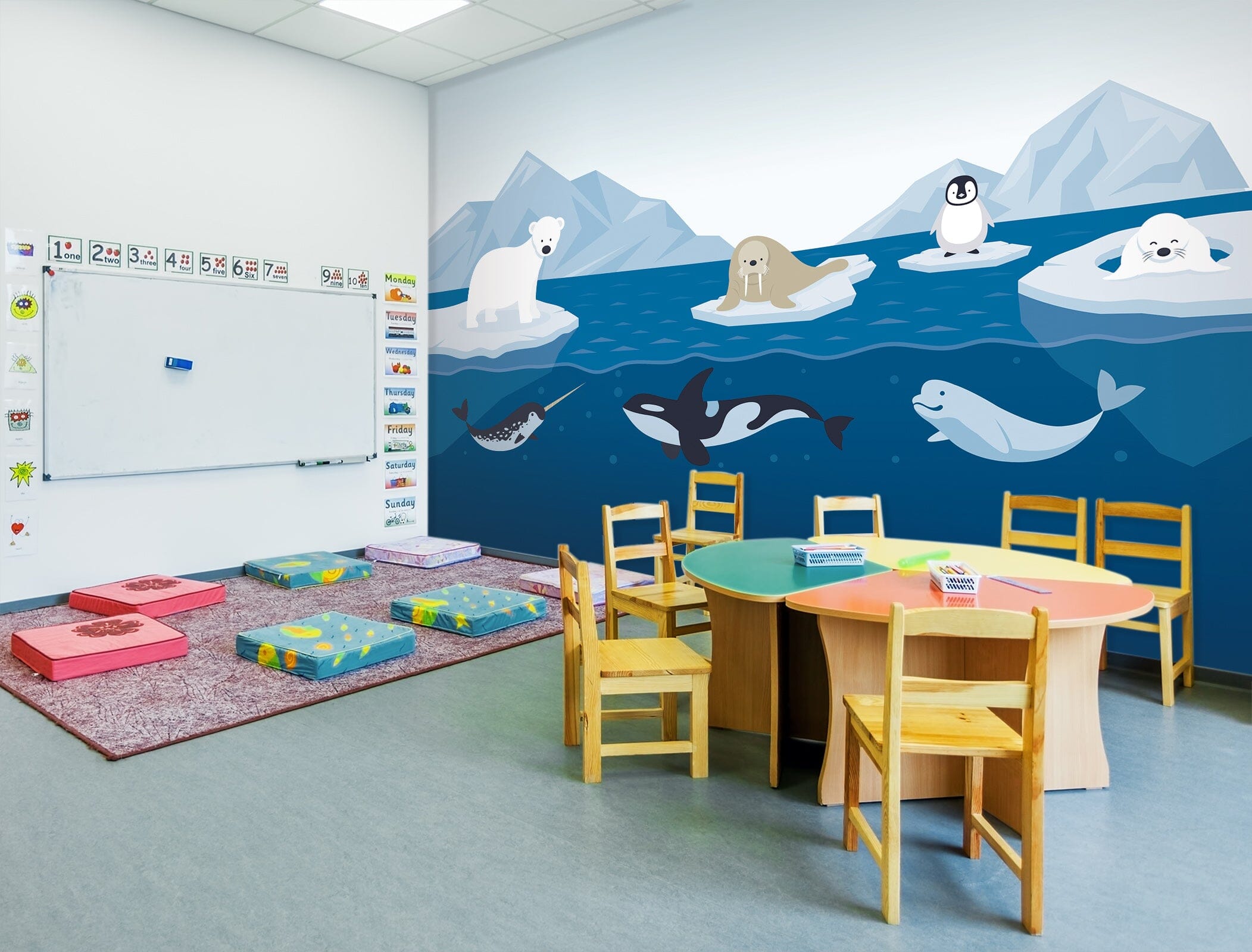 3D Sea Lion Dolphin 033 Wall Murals Wallpaper AJ Wallpaper 2