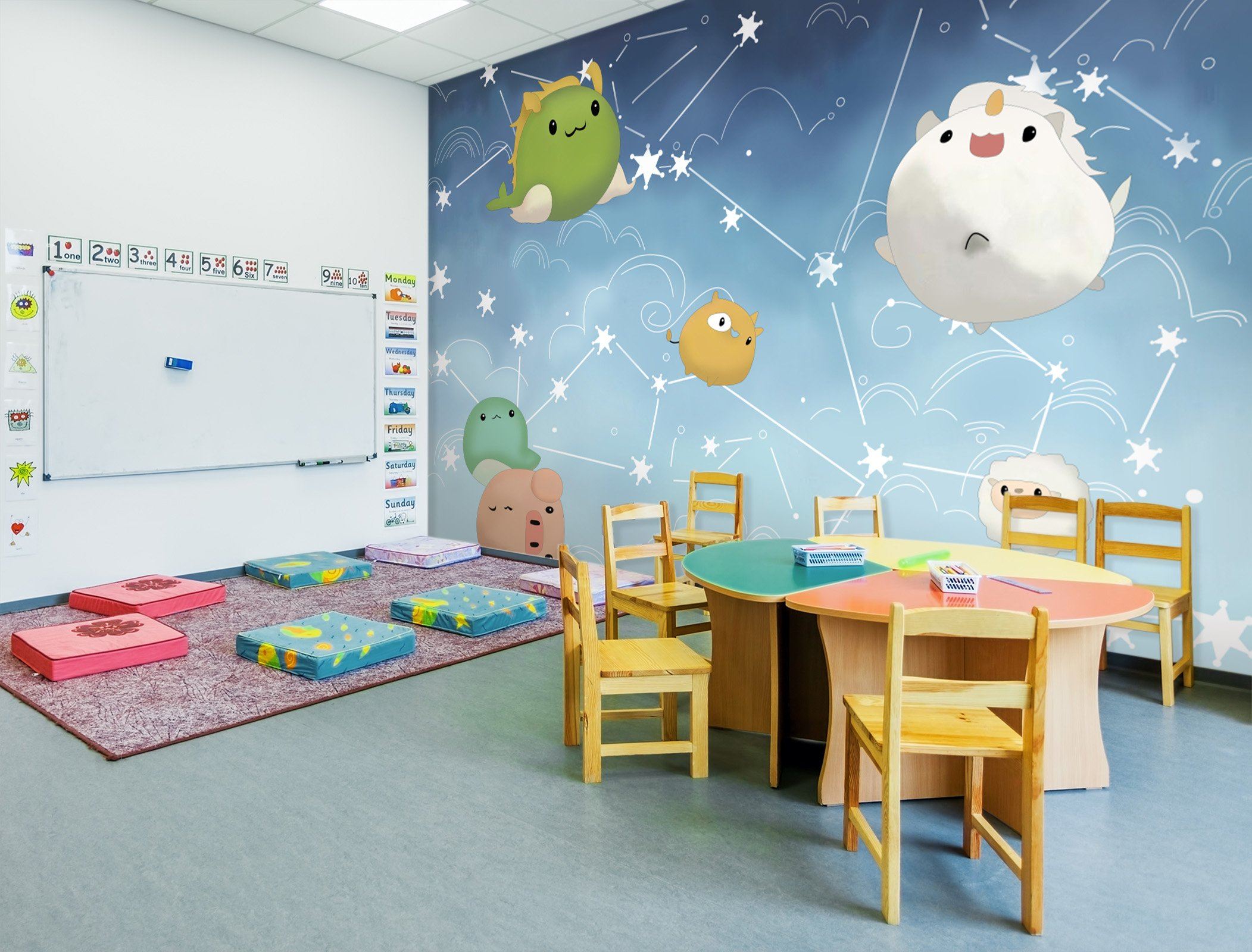 3D Cartoon Pig Sheep 022 Wall Murals Wallpaper AJ Wallpaper 2