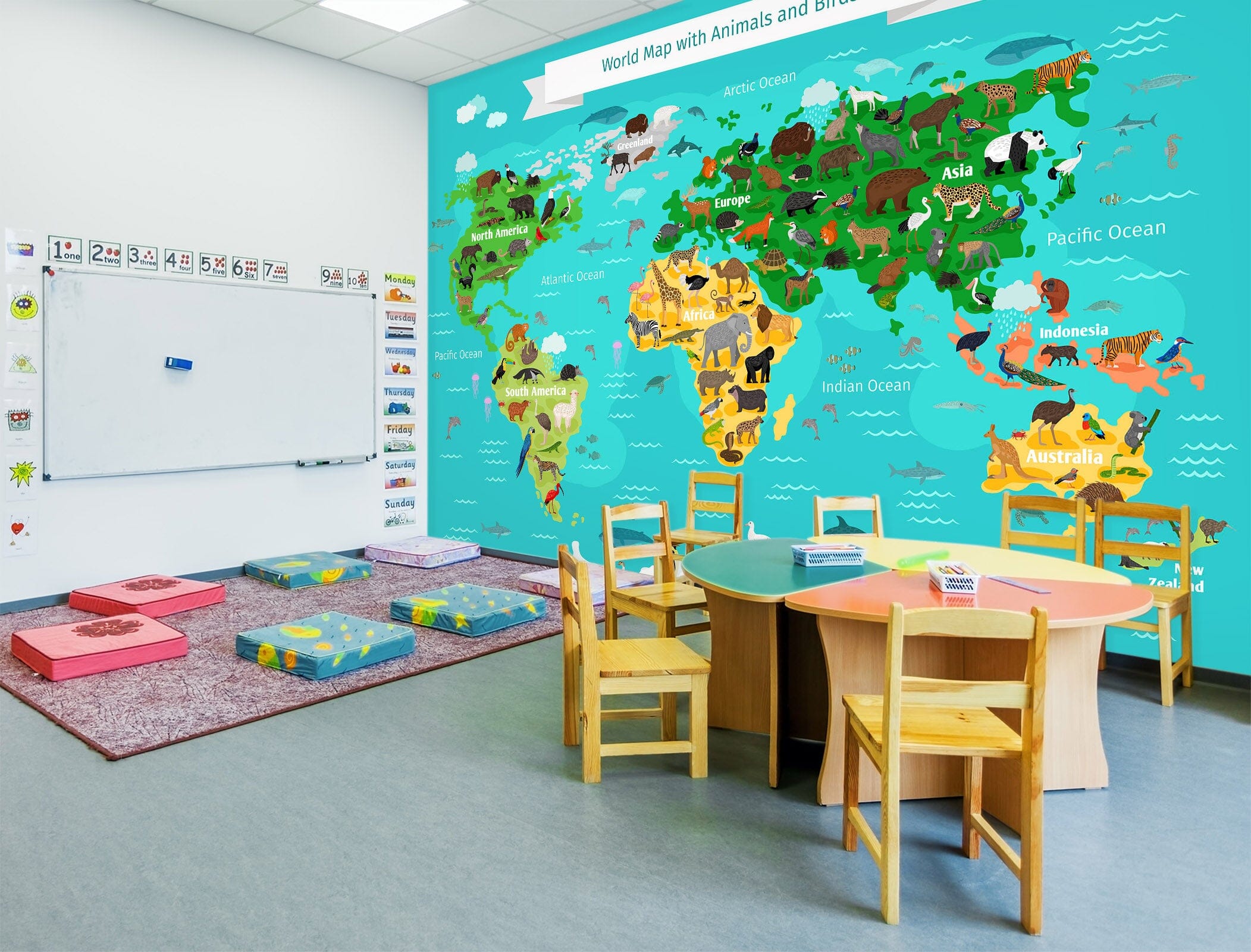 3D Green Island 2116 World Map Wall Murals Wallpaper AJ Wallpaper 2