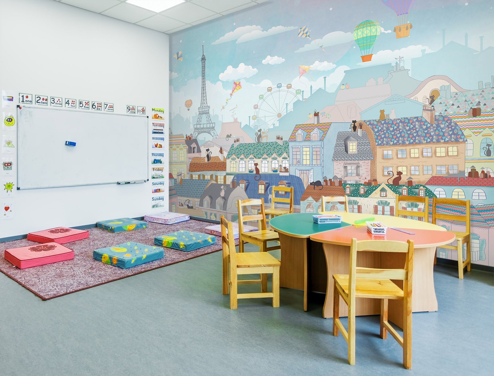 3D Town Buildings 275 Wall Murals