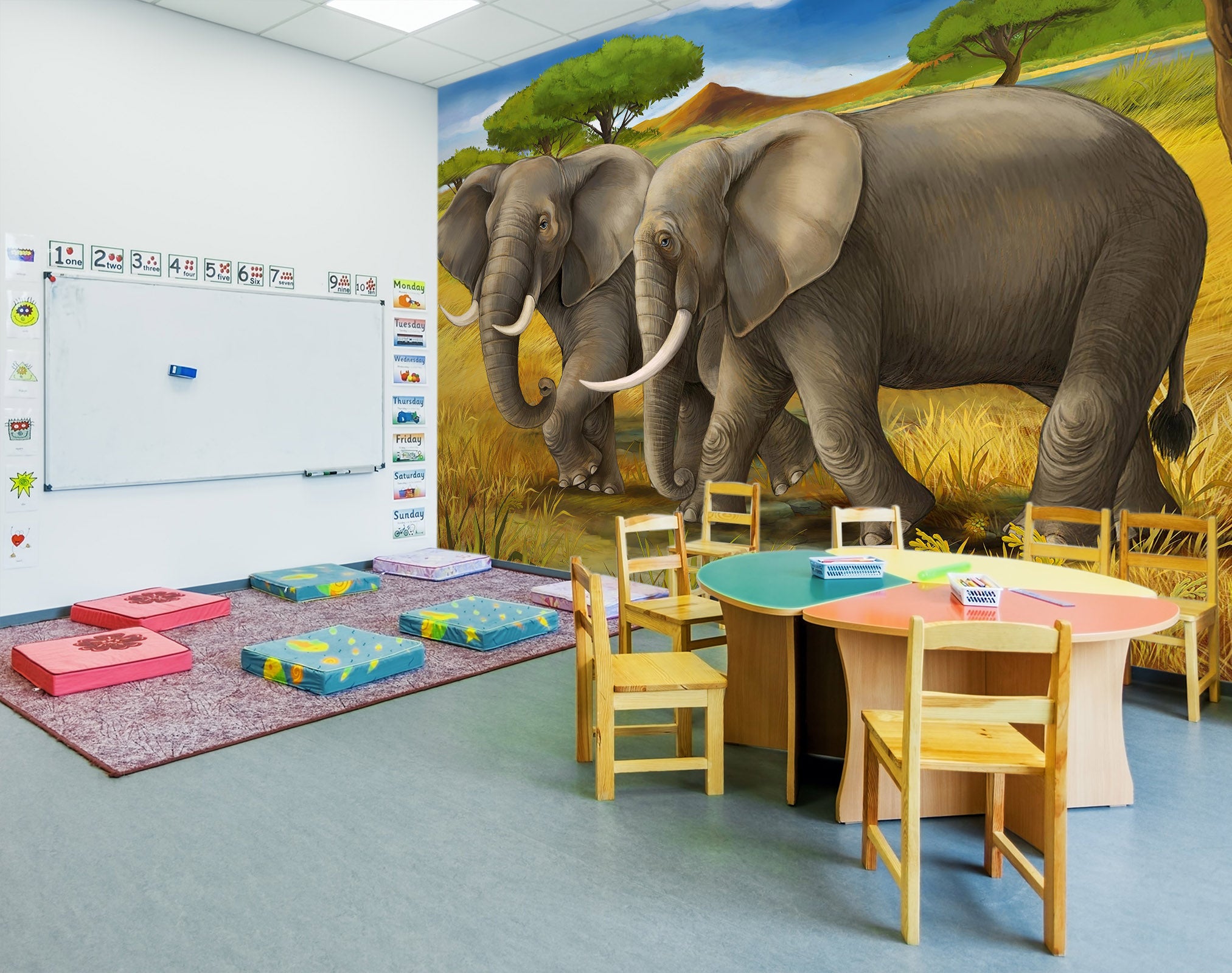 3D Steppe Elephant 293 Wall Murals