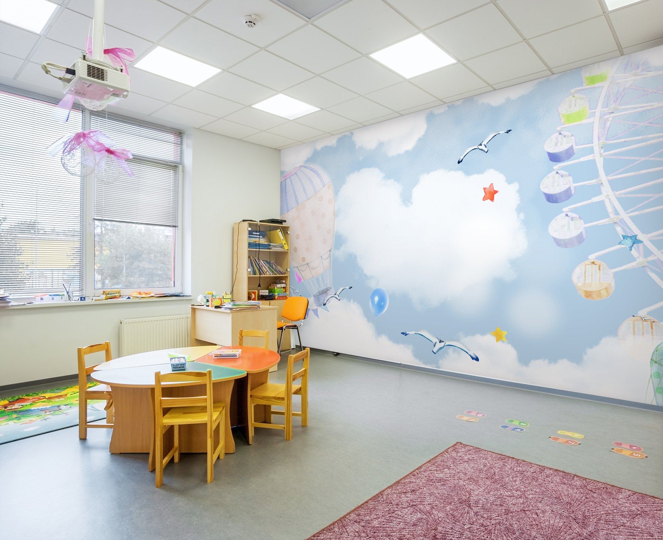 3D Cartoon Ferris Wheel 028 Wall Murals Wallpaper AJ Wallpaper 2