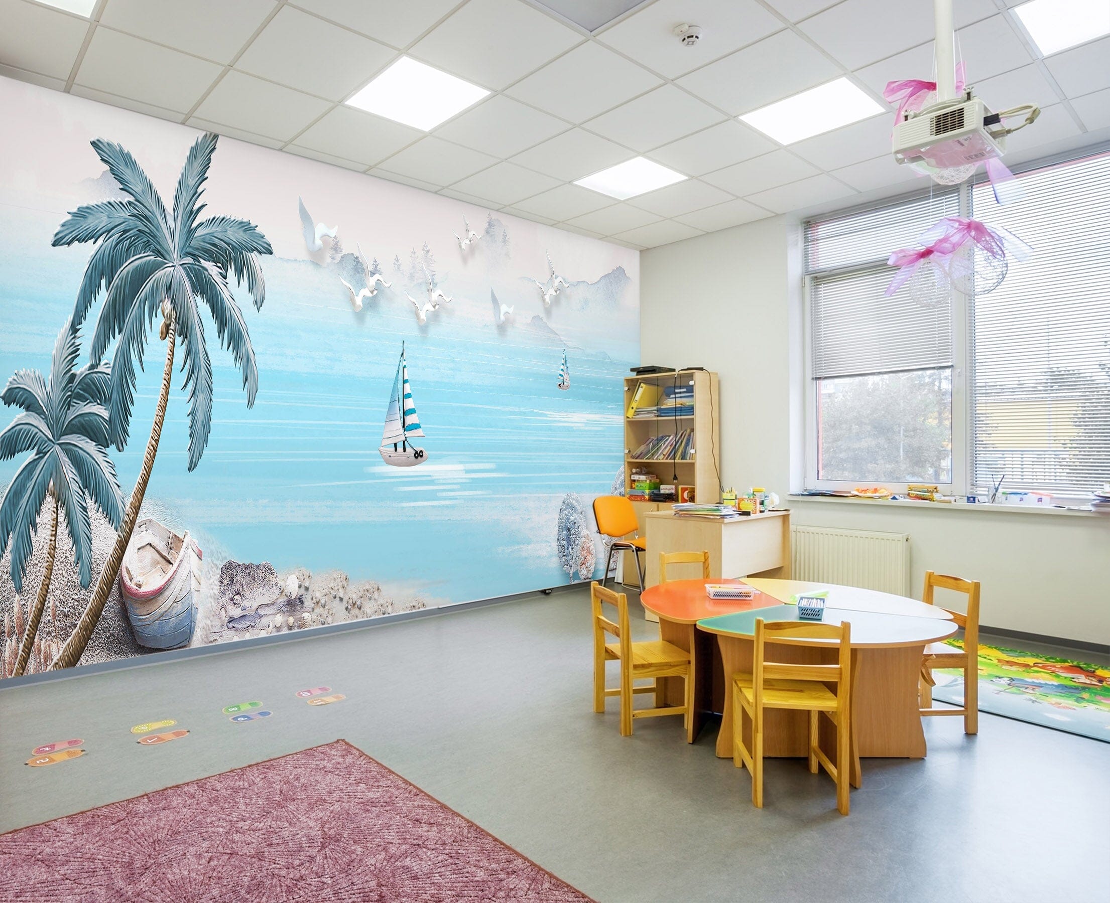 3D Coconut Palm Tree 027 Wall Murals Wallpaper AJ Wallpaper 2