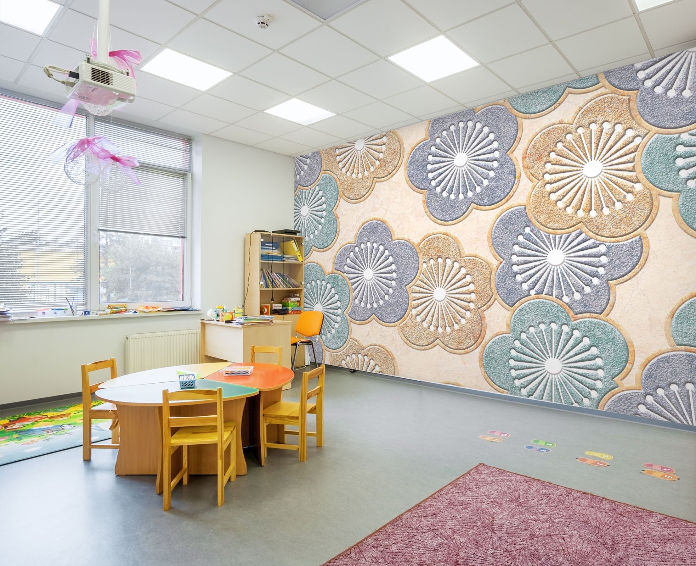 3D Flower Pattern 048 Wall Murals Wallpaper AJ Wallpaper 2