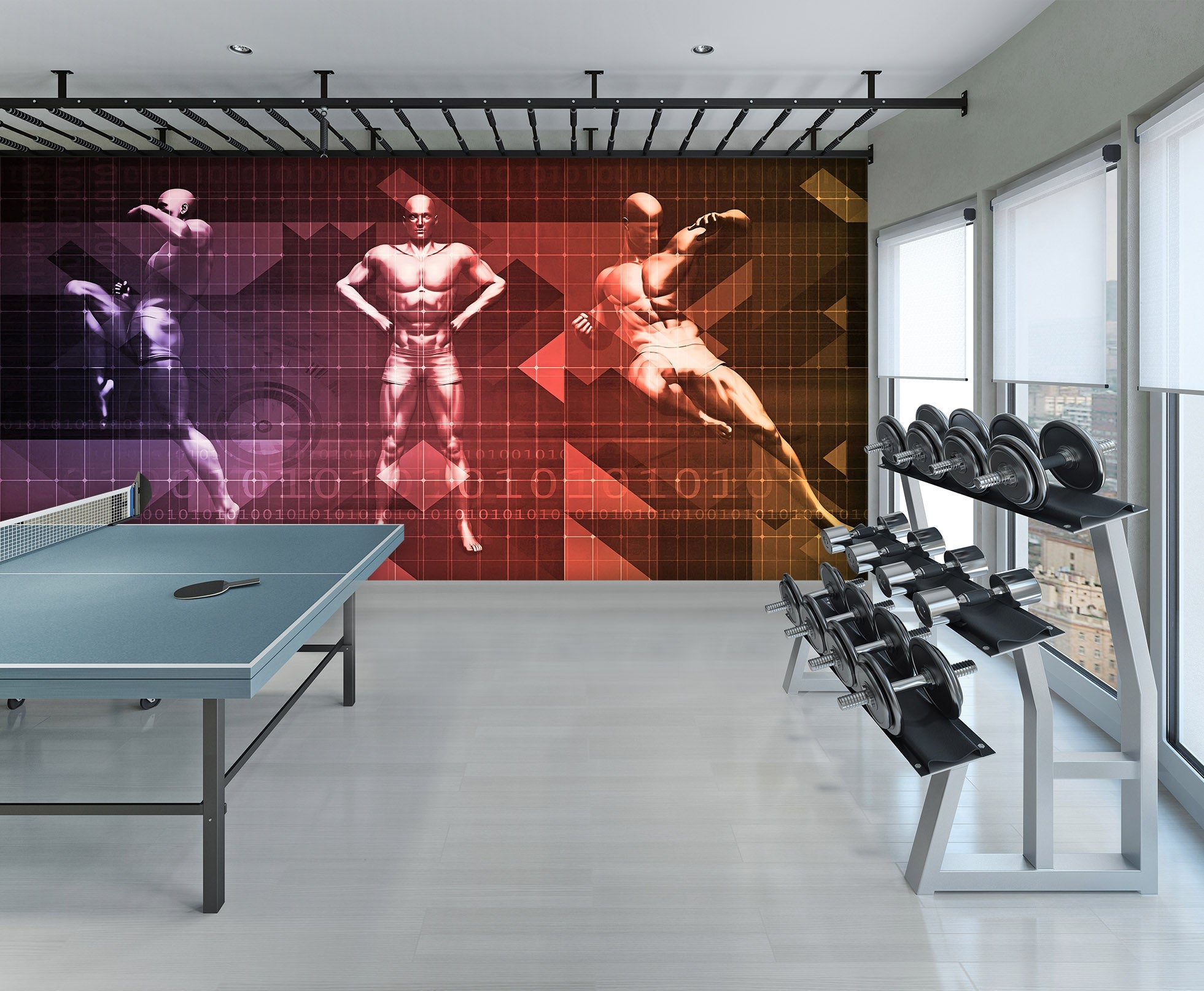3D Fitness Muscle 070 Wall Murals Wallpaper AJ Wallpaper 2
