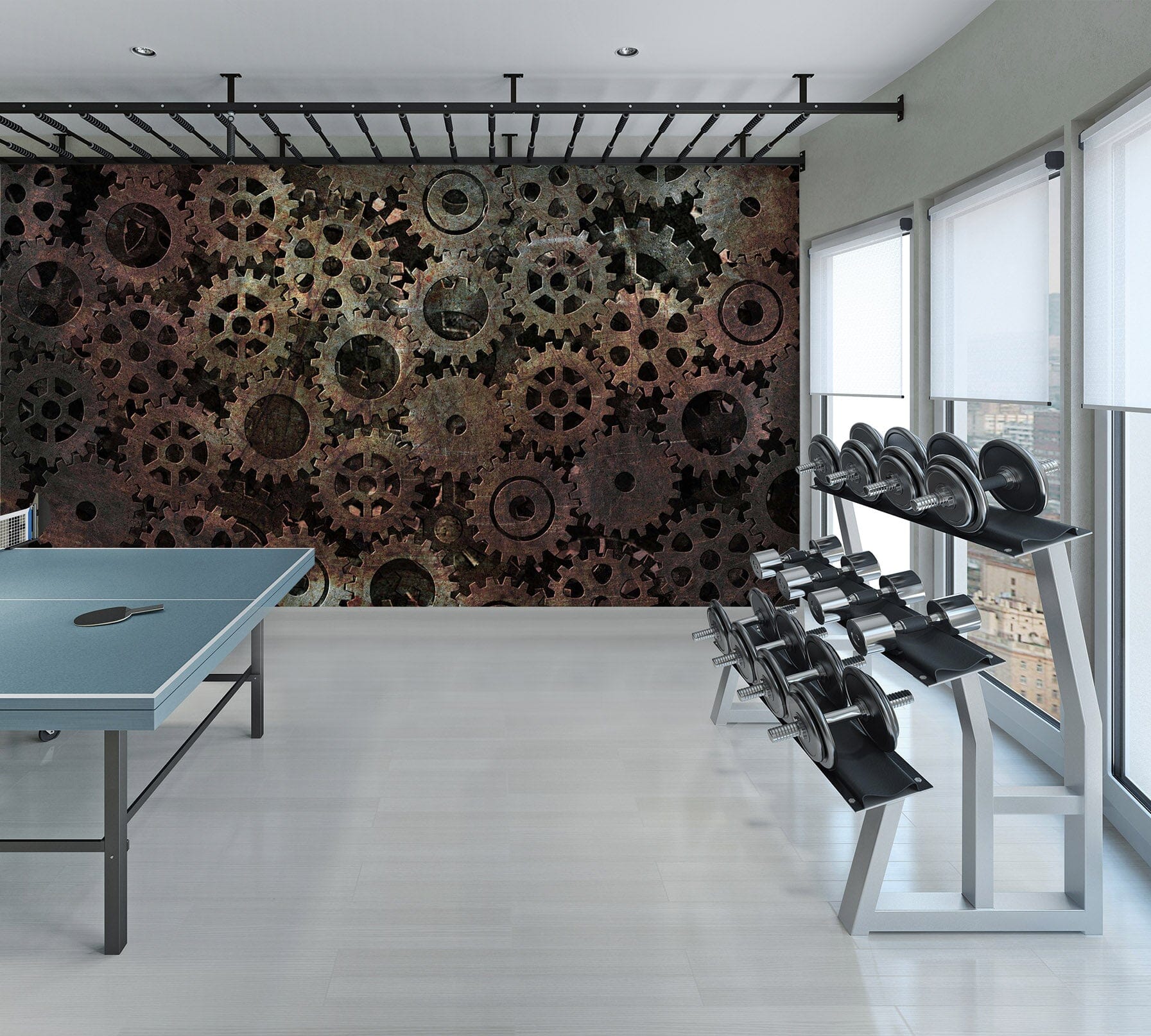 3D Black Gear 316 Wall Murals Wallpaper AJ Wallpaper 2