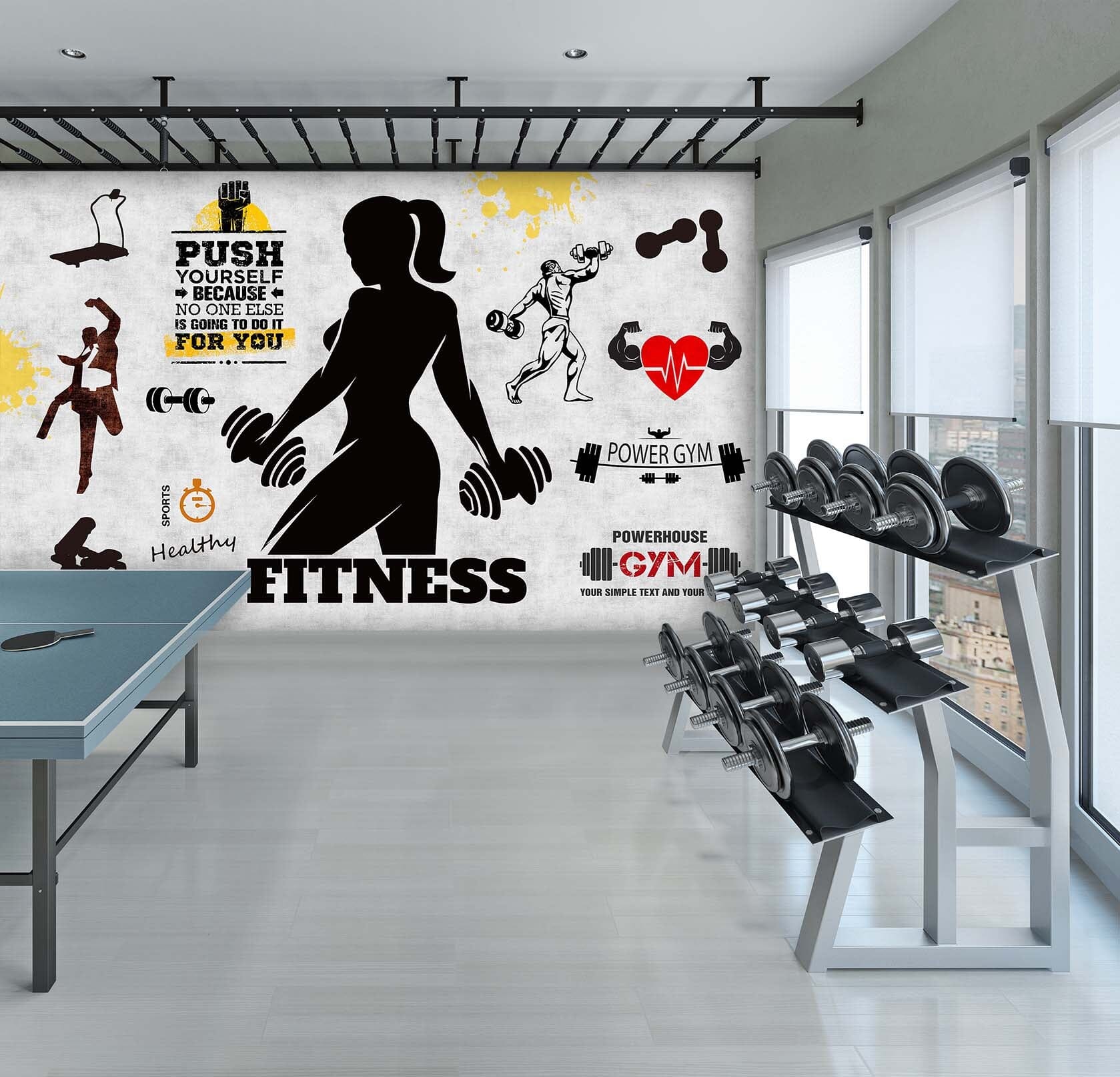 3D Barbell Animation 240 Wall Murals Wallpaper AJ Wallpaper 2
