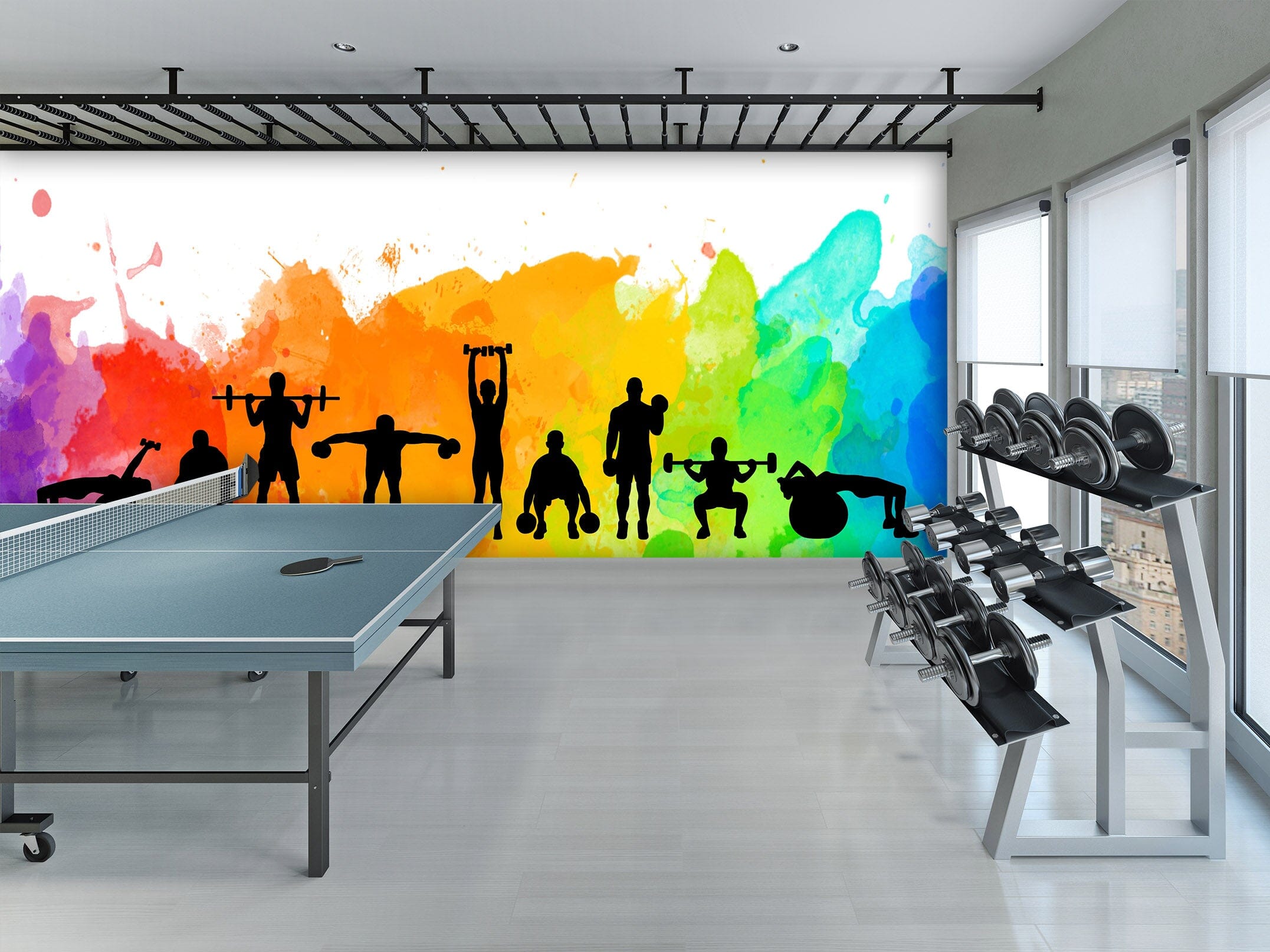 3D Group Fitness 290 Wall Murals Wallpaper AJ Wallpaper 2