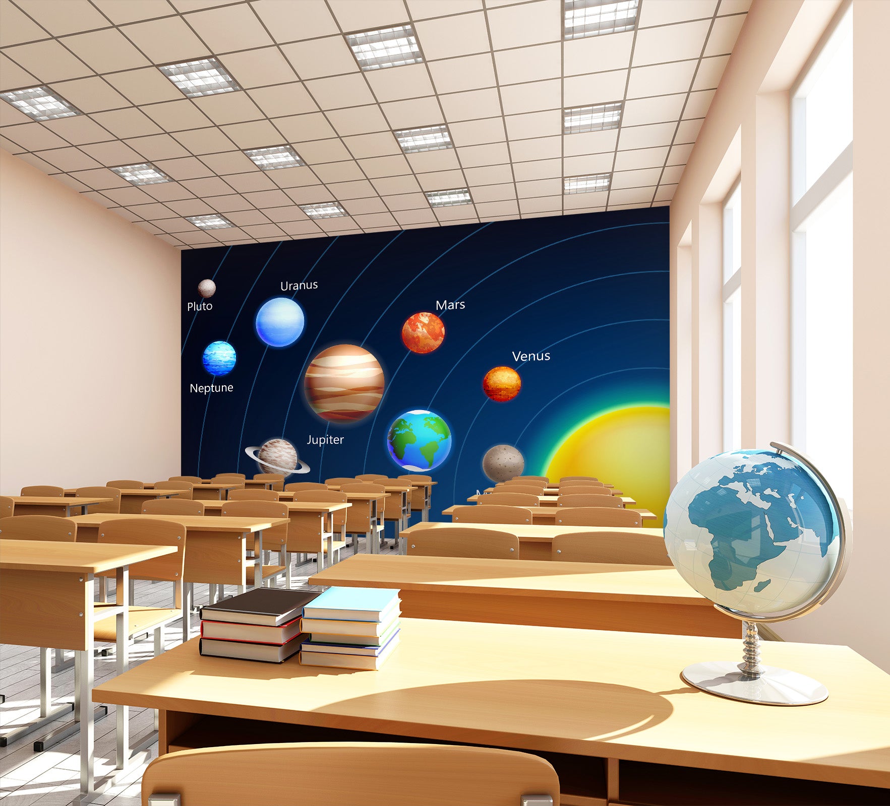 3D Cartoon Planet 162 Wall Murals