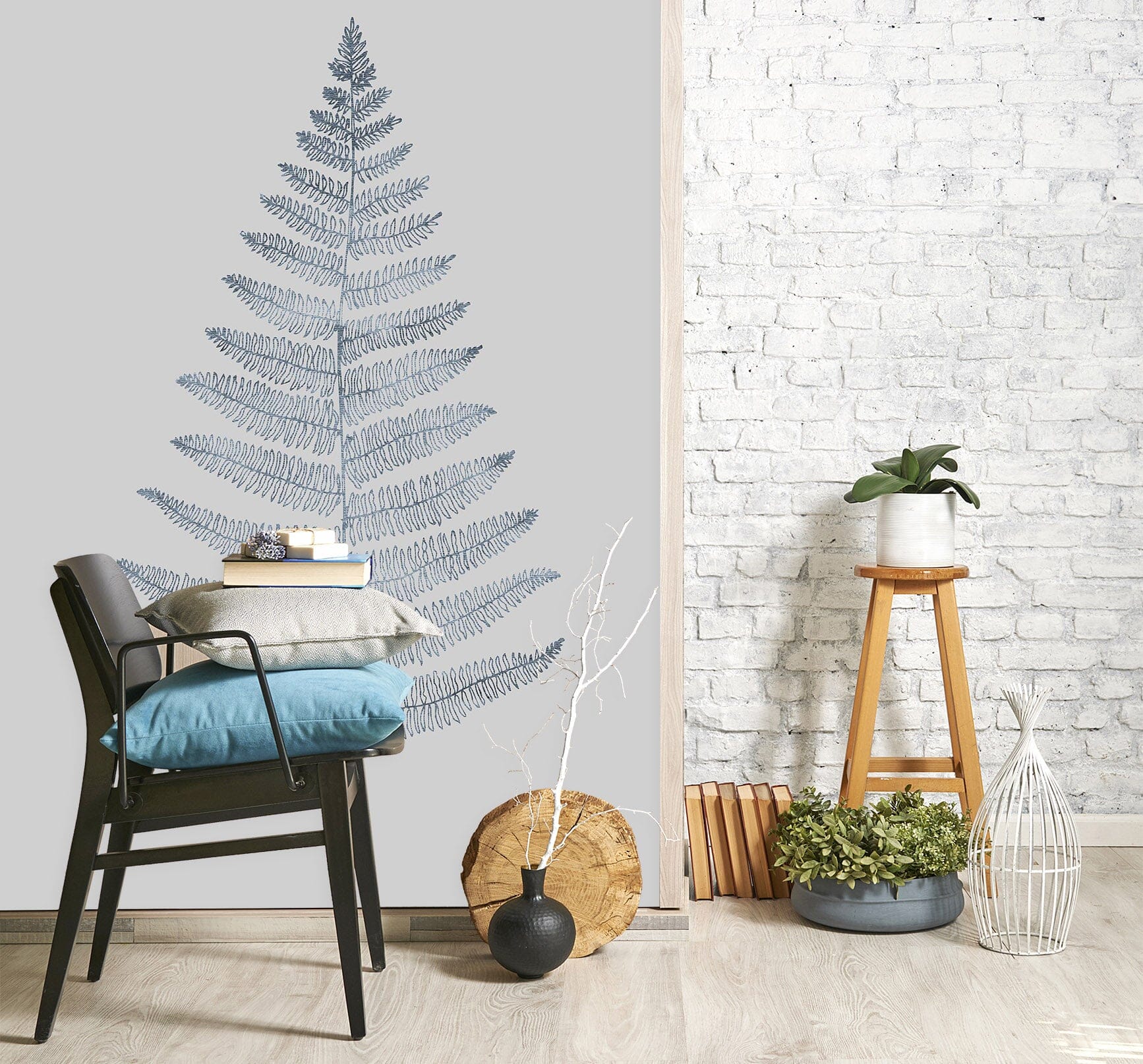 3D Silver Leaves 1418 Boris Draschoff Wall Mural Wall Murals Wallpaper AJ Wallpaper 2