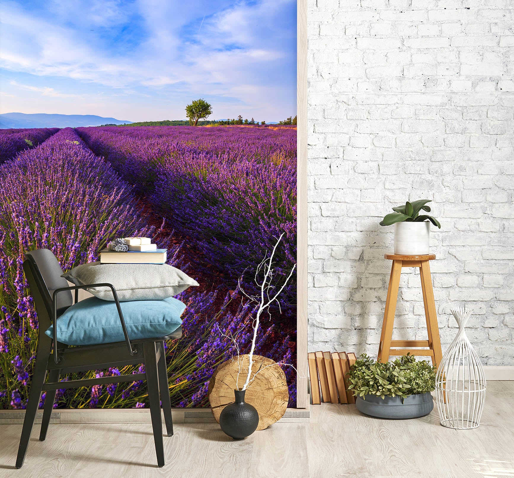 3D Lavender Bushes 58198 Wall Murals