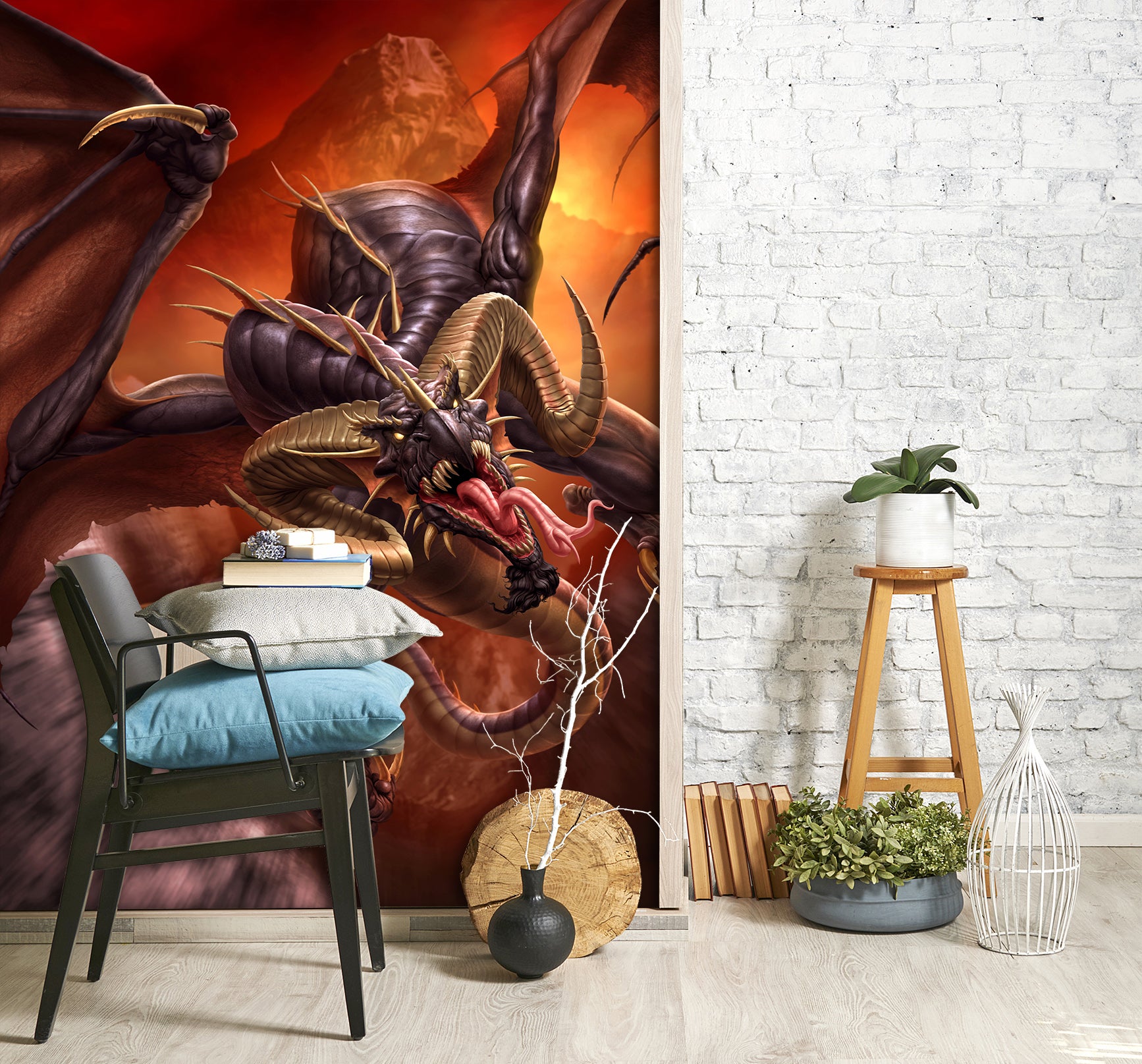 3D Wing Dragon 5020 Tom Wood Wall Mural Wall Murals