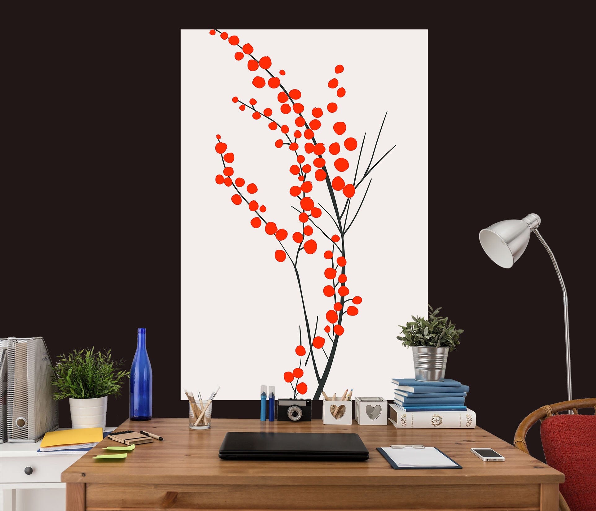 3D Red Tree 249 Boris Draschoff Wall Sticker Wallpaper AJ Wallpaper 2