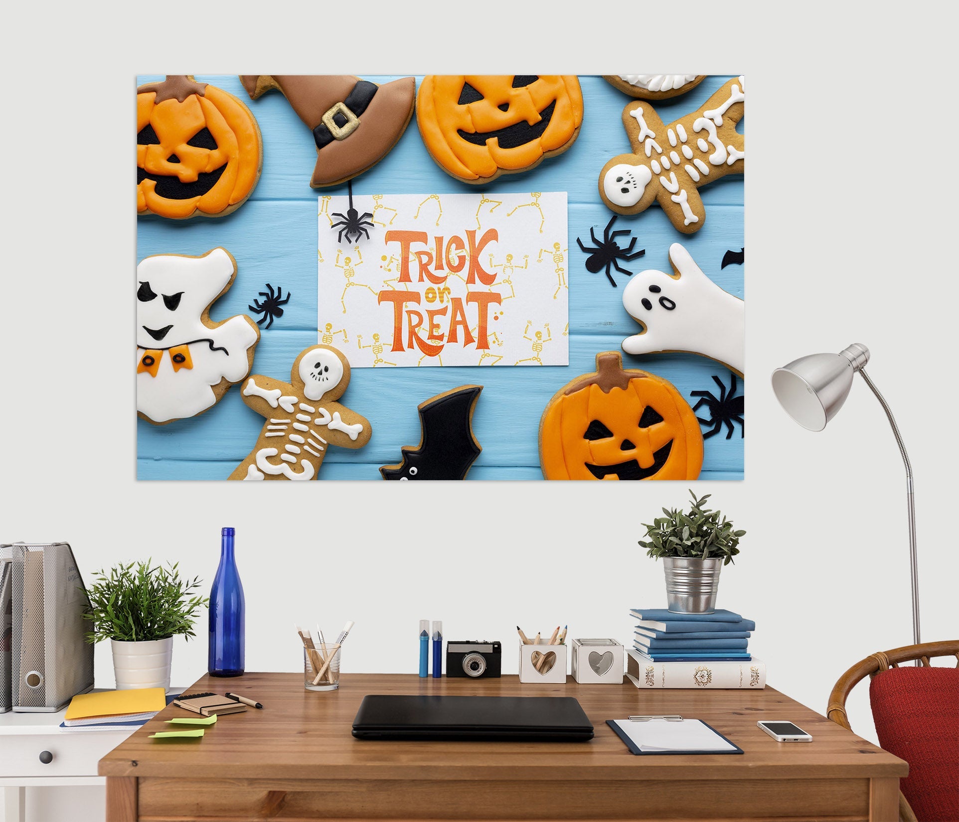 3D Hat Pumpkin Spider 013 Halloween Wall Stickers Wallpaper AJ Wallpaper 2