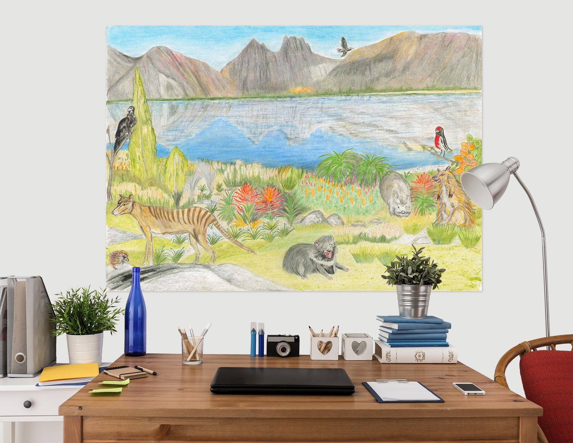 3D Valley Lake 015 Michael Sewell Wall Sticker Wallpaper AJ Wallpaper 2