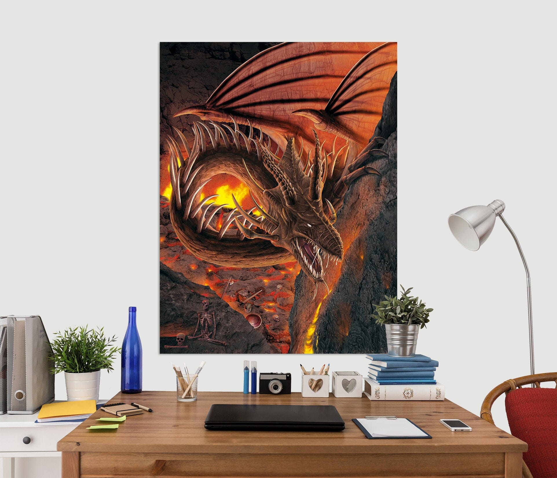 3D HellFire Dragon 042 Vincent Hie Wall Sticker Wallpaper AJ Wallpaper 2
