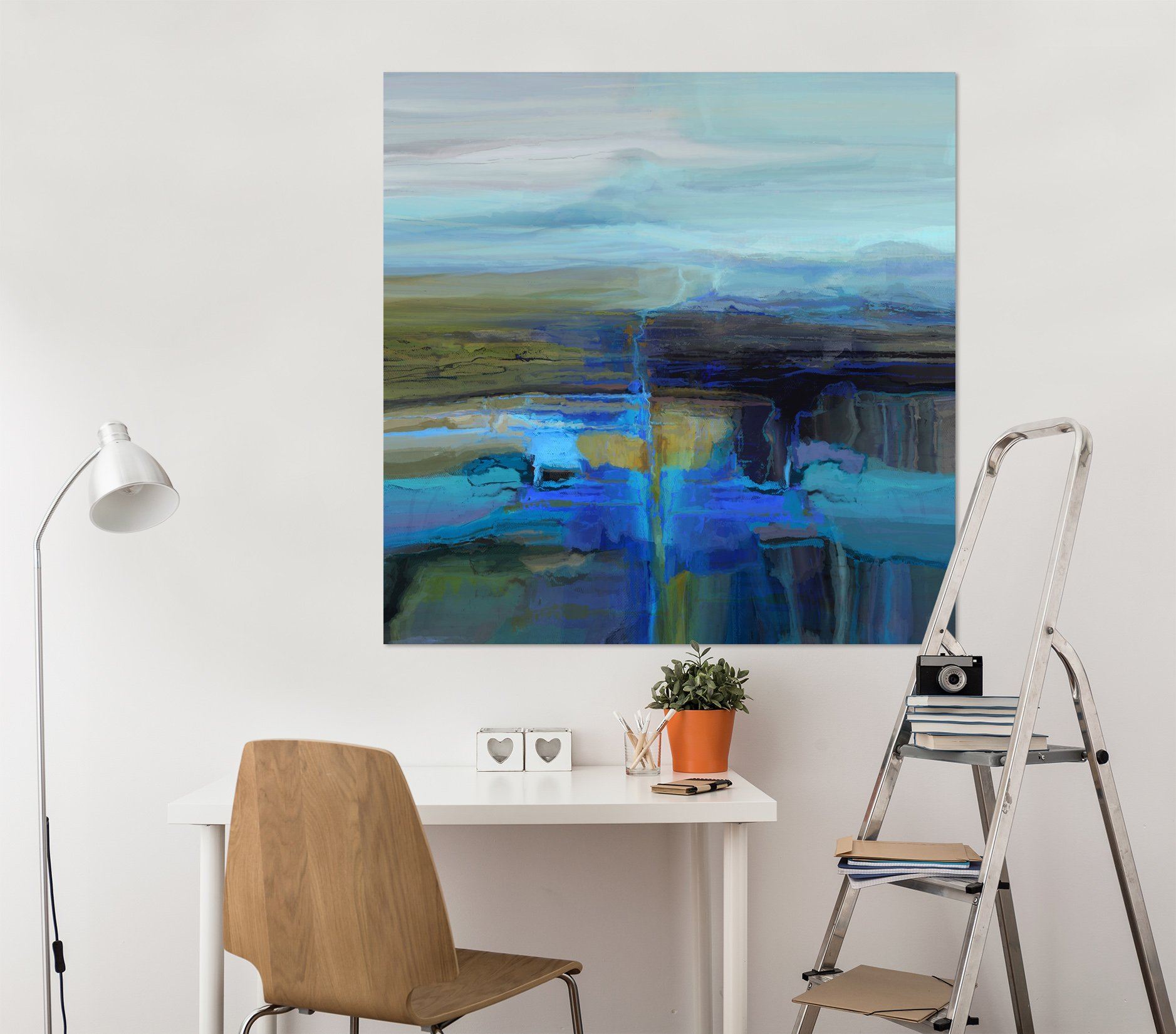 3D Blue Lake 025 Michael Tienhaara Wall Sticker Wallpaper AJ Wallpaper 2