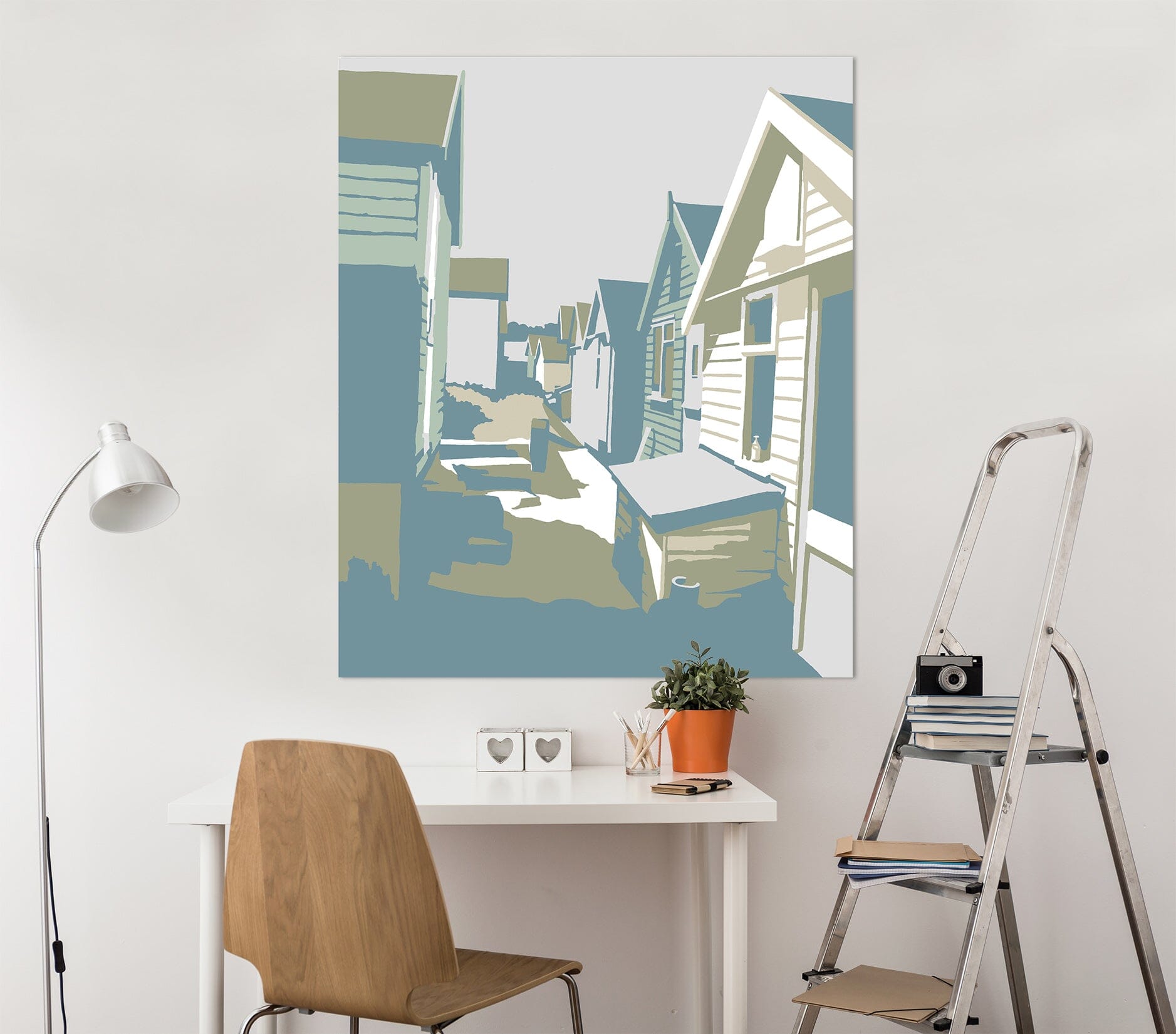 3D Mudeford Beach Huts 036 Steve Read Wall Sticker Wallpaper AJ Wallpaper 2