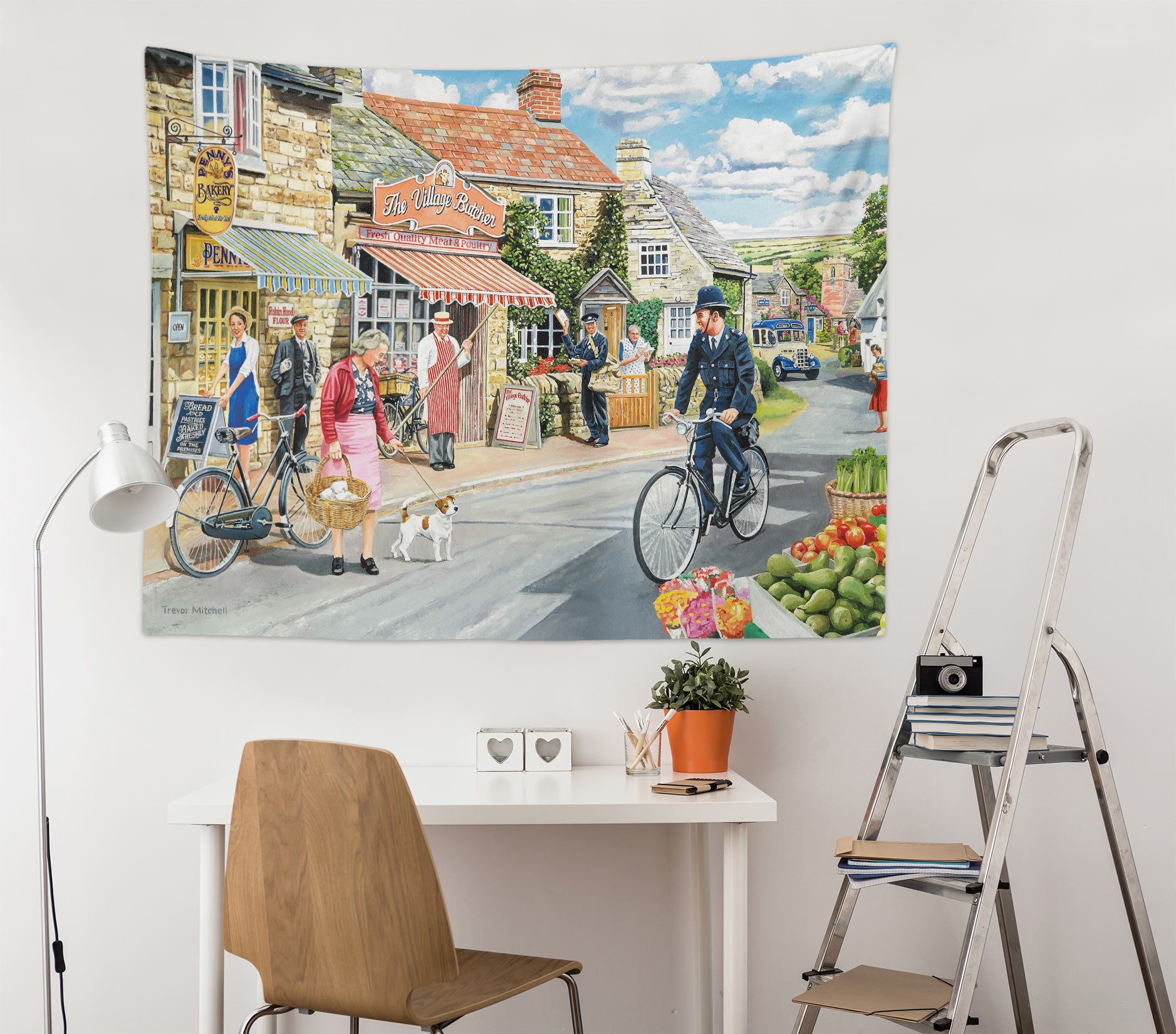 3D Village 112104 Trevor Mitchell Tapestry Hanging Cloth Hang