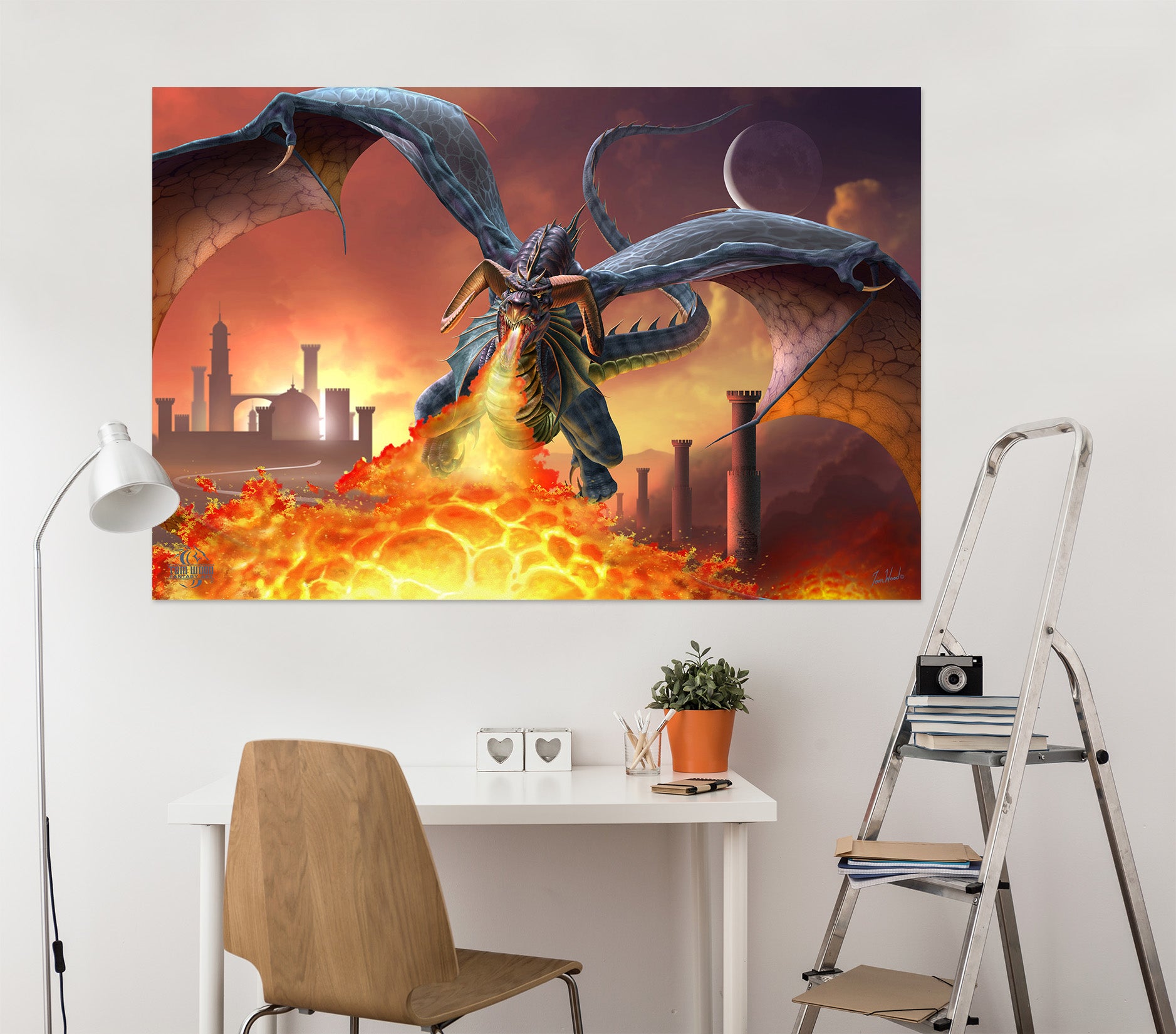 3D Flame Dragon 5101 Tom Wood Wall Sticker