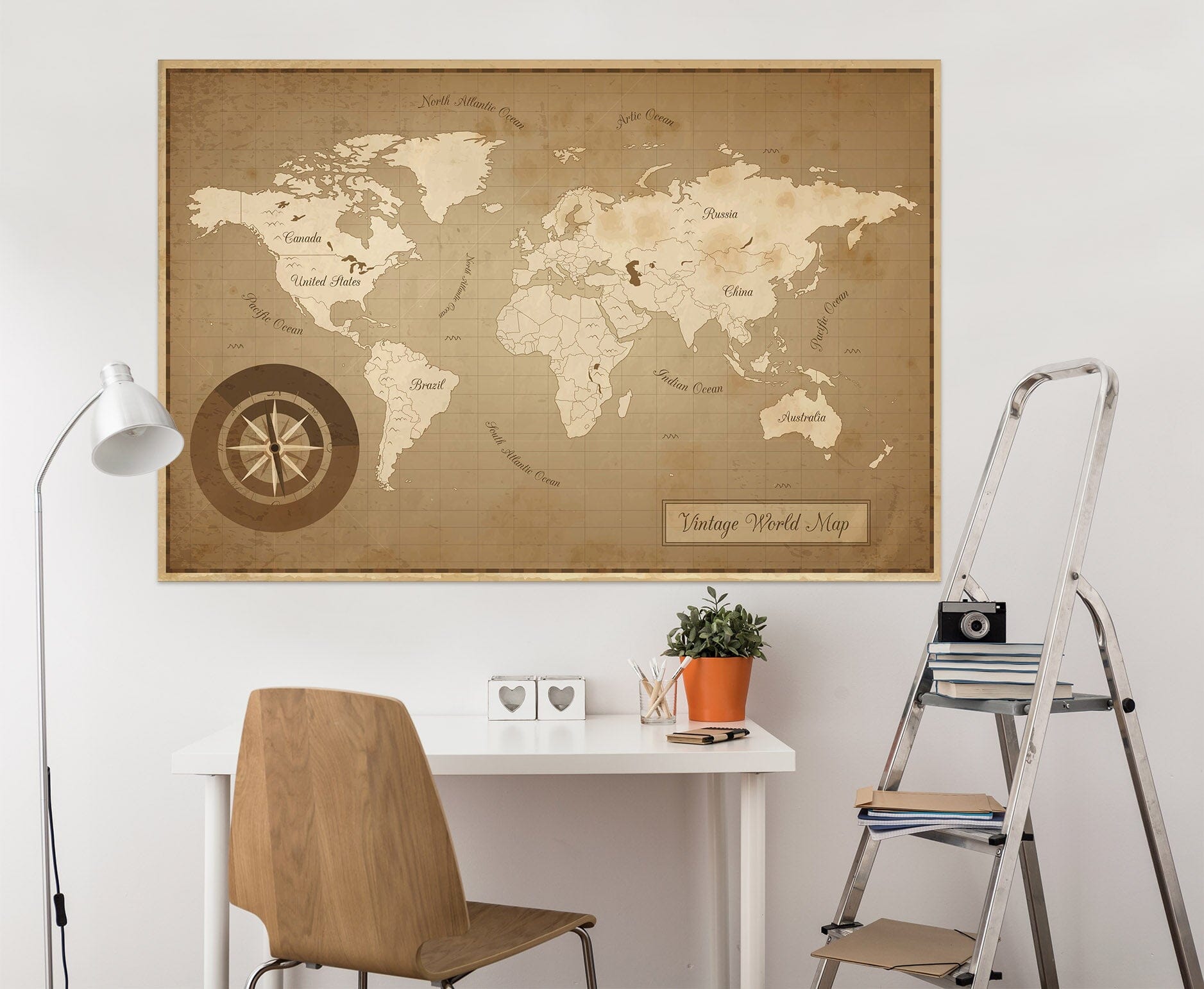 3D Nautical Route 296 World Map Wall Sticker Wallpaper AJ Wallpaper 2