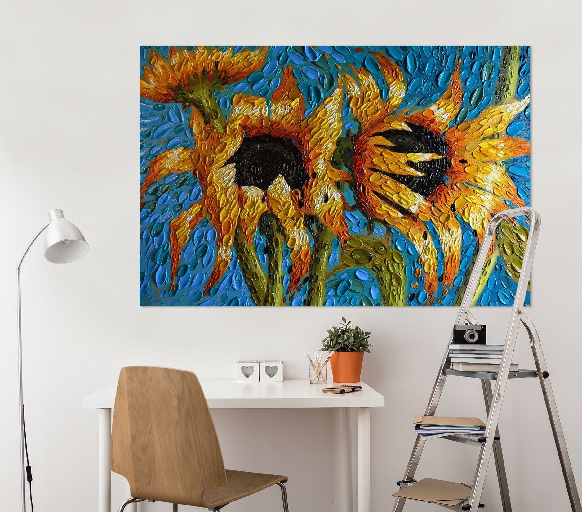 3D Sunflower 033 Dena Tollefson Wall Sticker Wallpaper AJ Wallpaper 2 