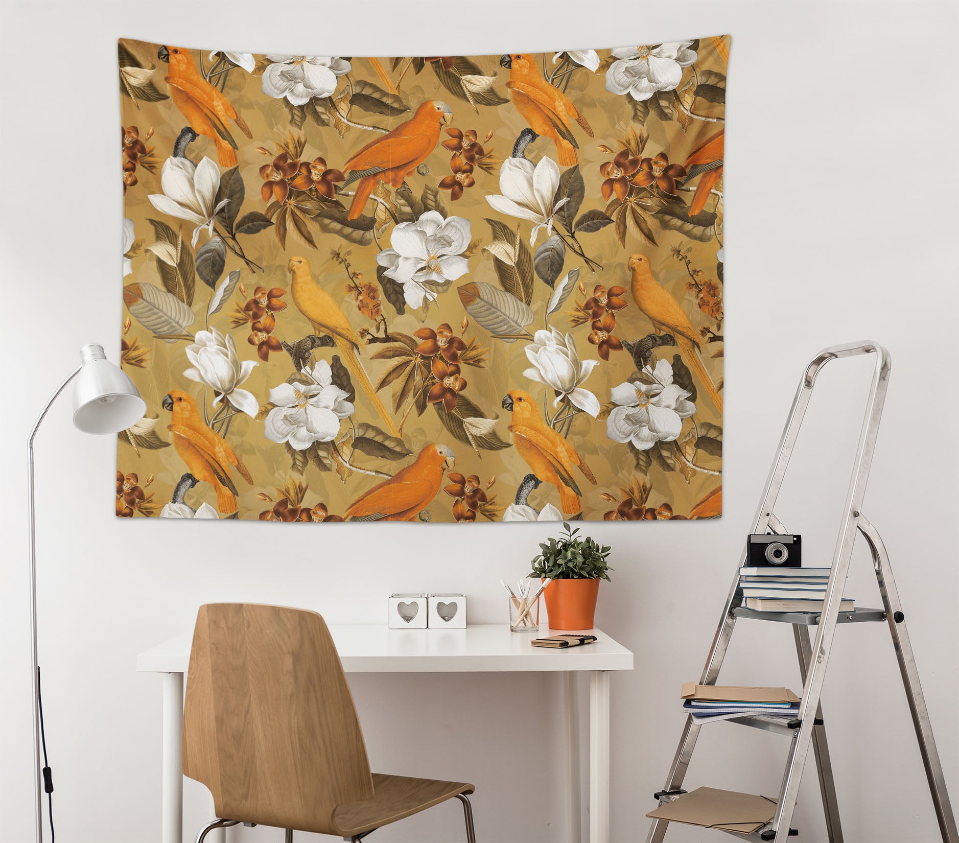 3D Orange Bird 5366 Uta Naumann Tapestry Hanging Cloth Hang