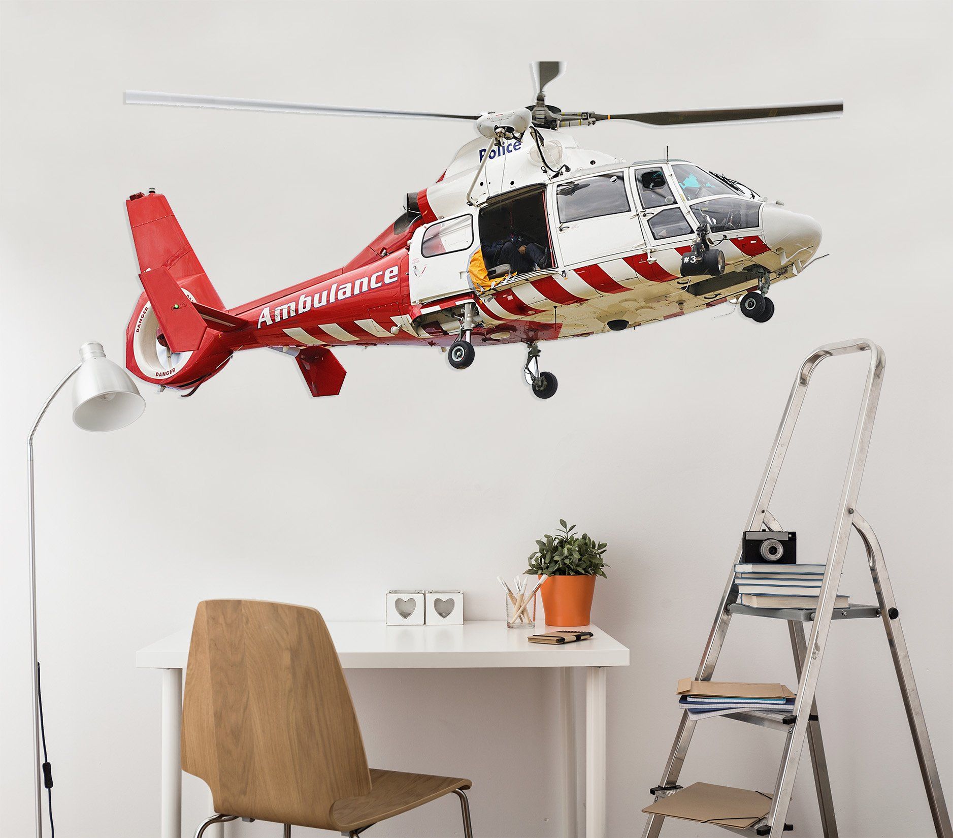 3D Red Helicopter 134 Vehicles Wallpaper AJ Wallpaper