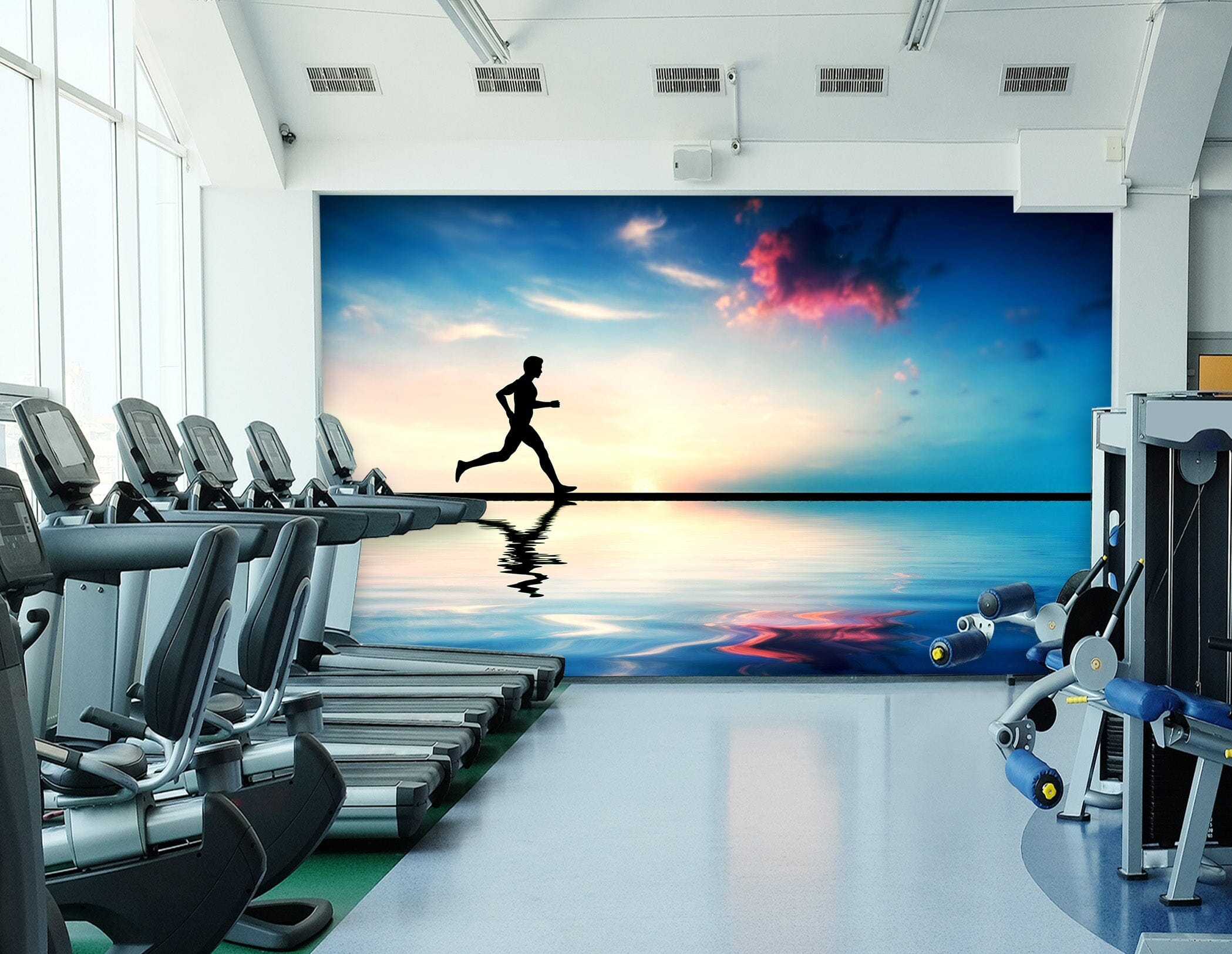 3D Beach Running 226 Wall Murals Wallpaper AJ Wallpaper 2