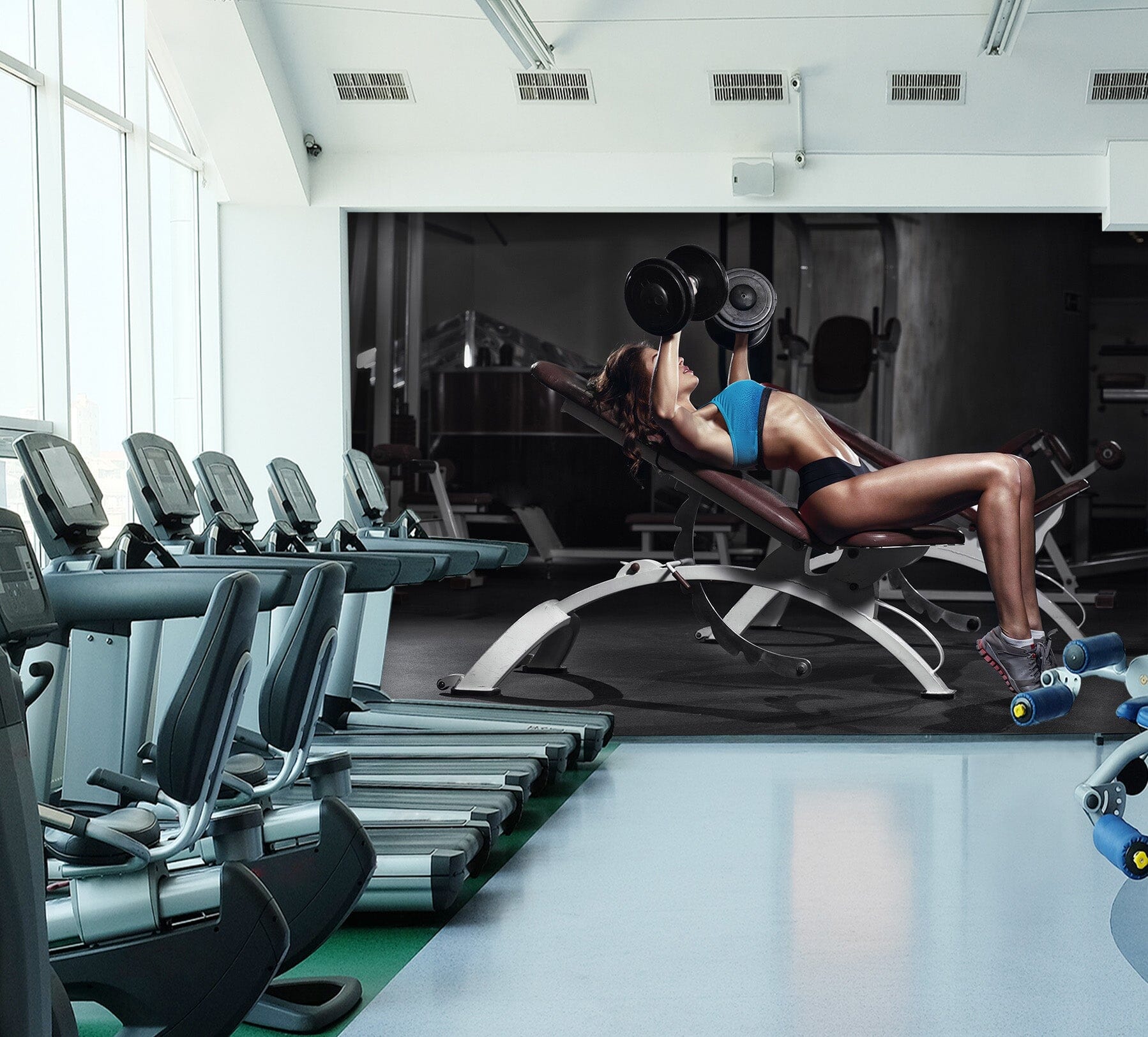 3D Girl Dumbbell 228 Wall Murals Wallpaper AJ Wallpaper 2