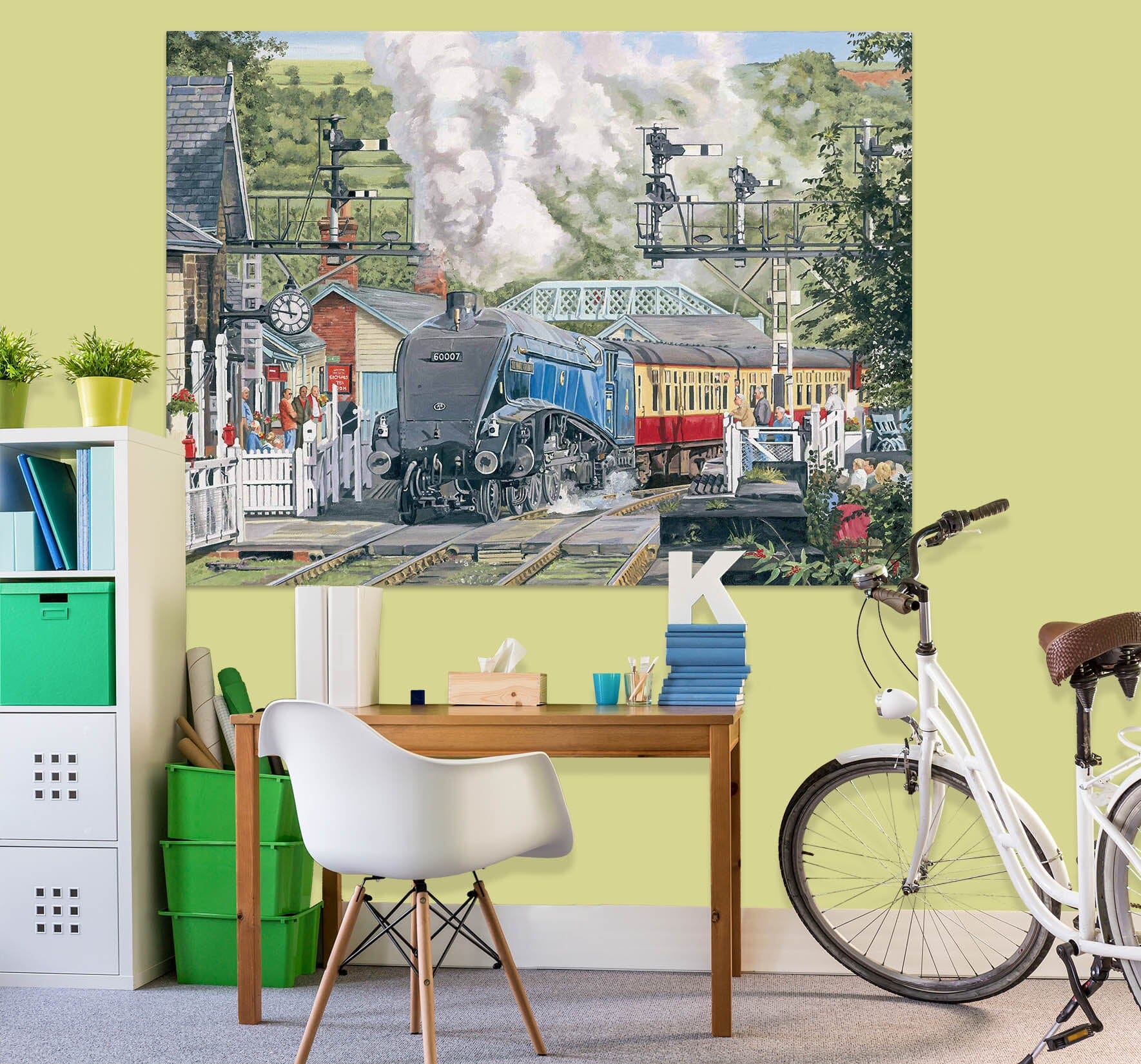 3D Sir Nigel Gresley At Grosmont 060 Trevor Mitchell Wall Sticker Wallpaper AJ Wallpaper 2