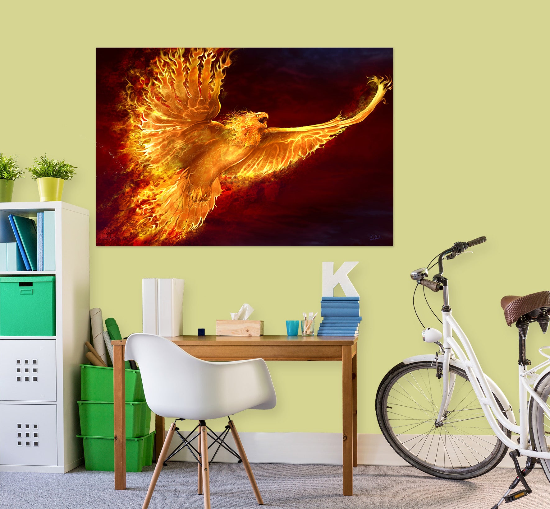3D Flame Eagle 5099 Tom Wood Wall Sticker