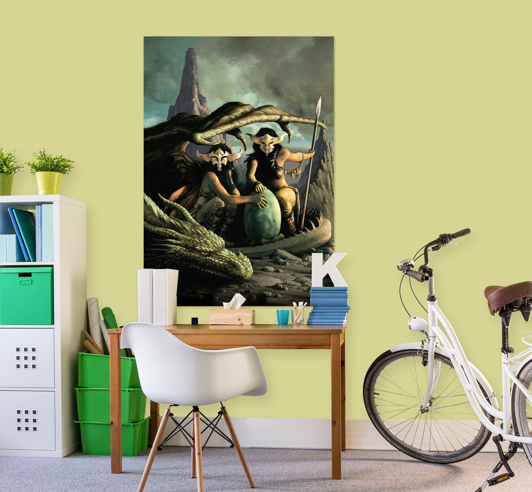 3D Mask Man Dragon Egg 8114 Ciruelo Wall Sticker