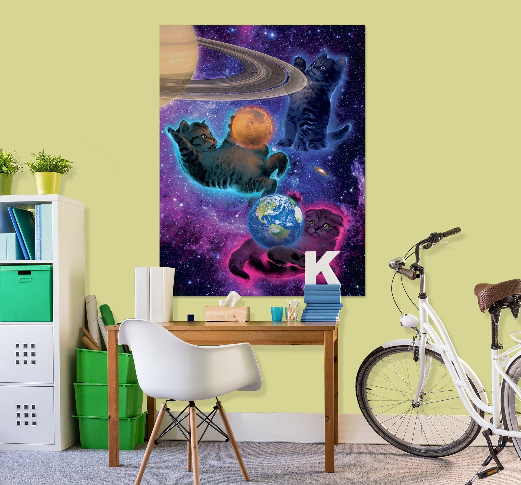 3D Cosmic Kittens 026 Vincent Hie Wall Sticker Wallpaper AJ Wallpaper 2