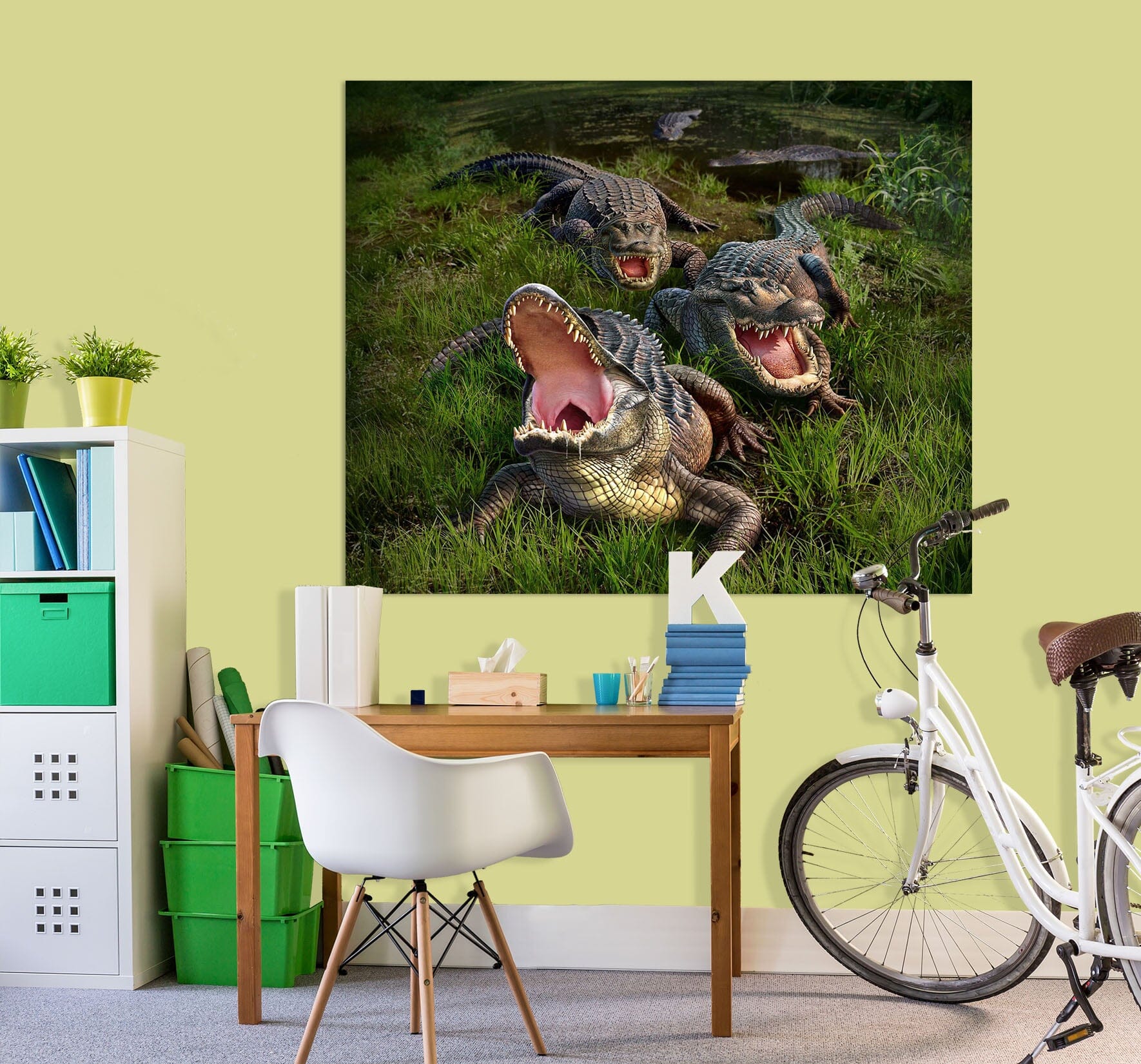 3D Fierce Crocodile 011 Jerry LoFaro Wall Sticker Wallpaper AJ Wallpaper 2