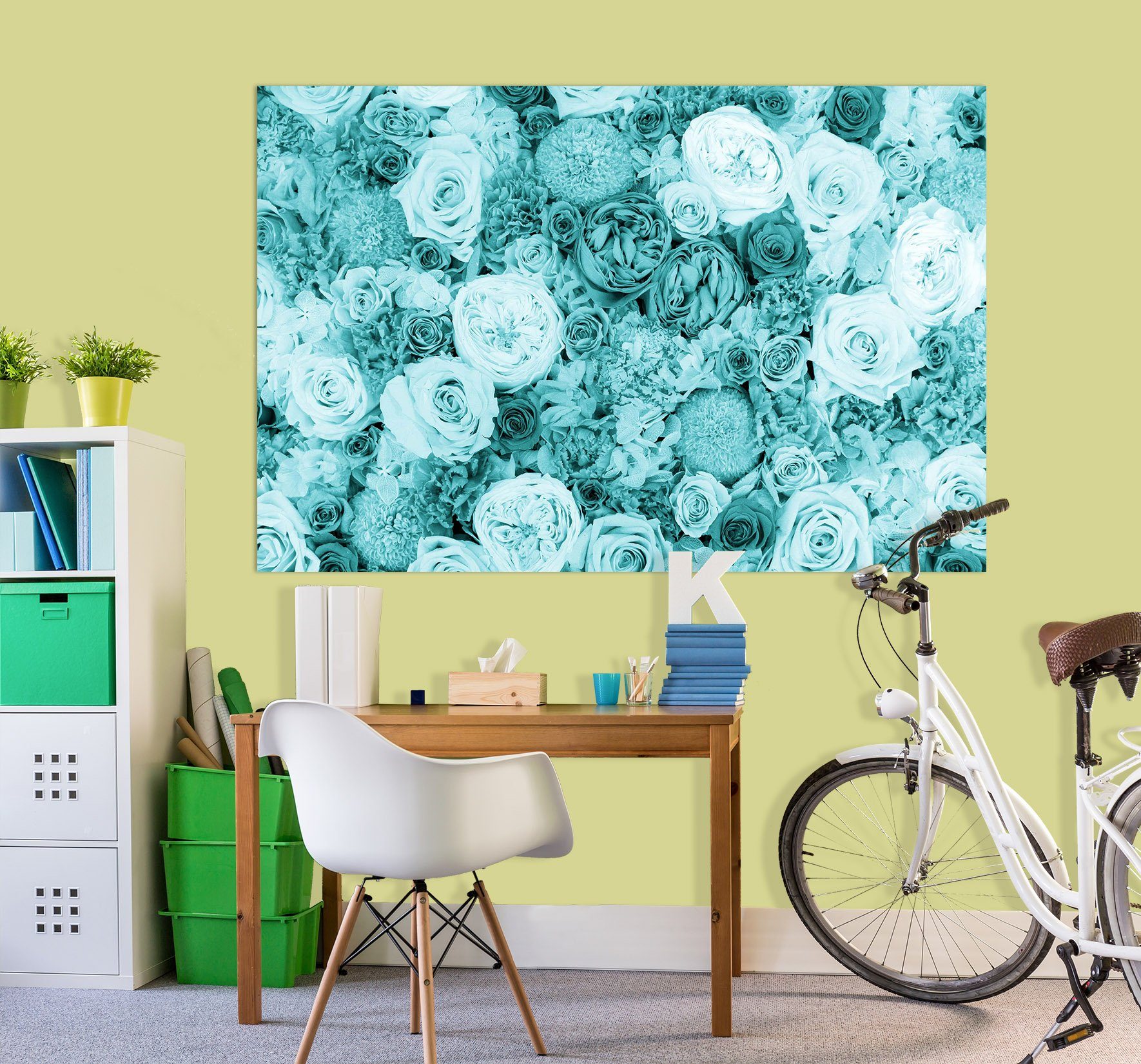 3D Beautiful Rose 012 Noirblanc777 Wall Sticker Wallpaper AJ Wallpaper 2