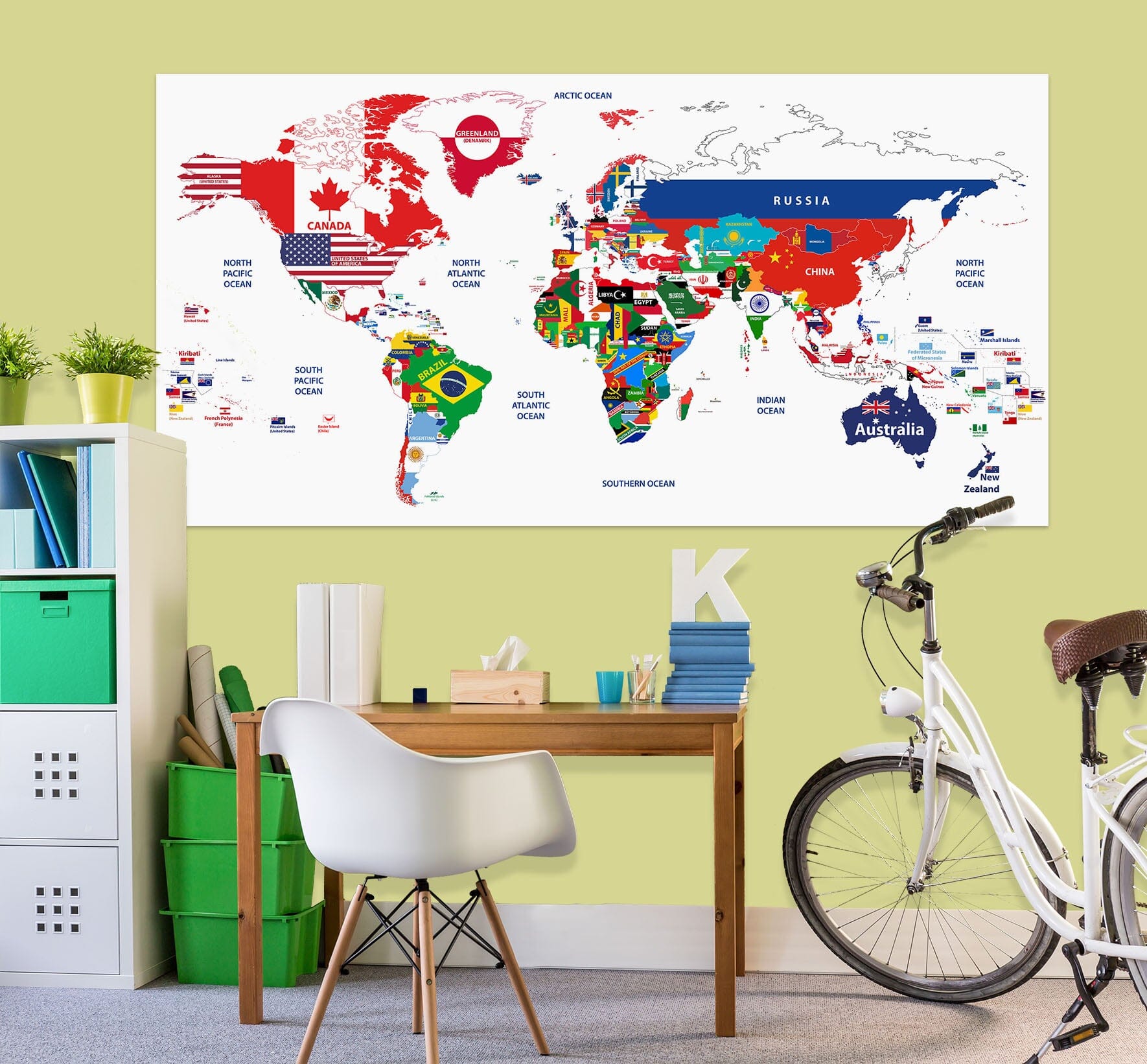 3D Color Graffiti 260 World Map Wall Sticker Wallpaper AJ Wallpaper 2