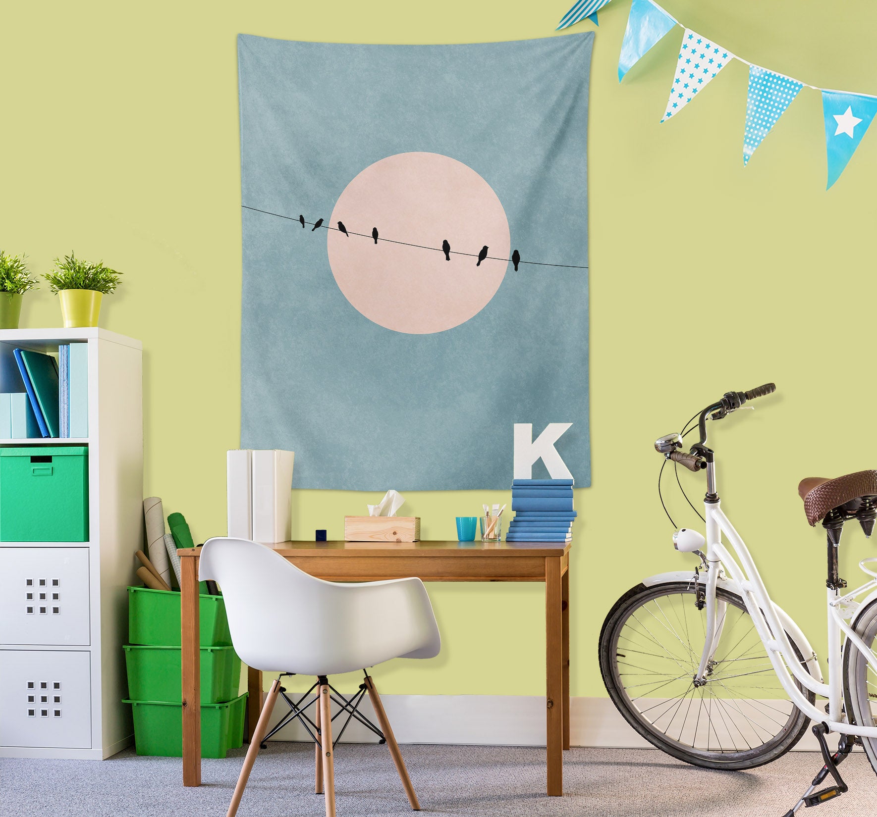 3D Full Moon Bird 887 Boris Draschoff Tapestry Hanging Cloth Hang