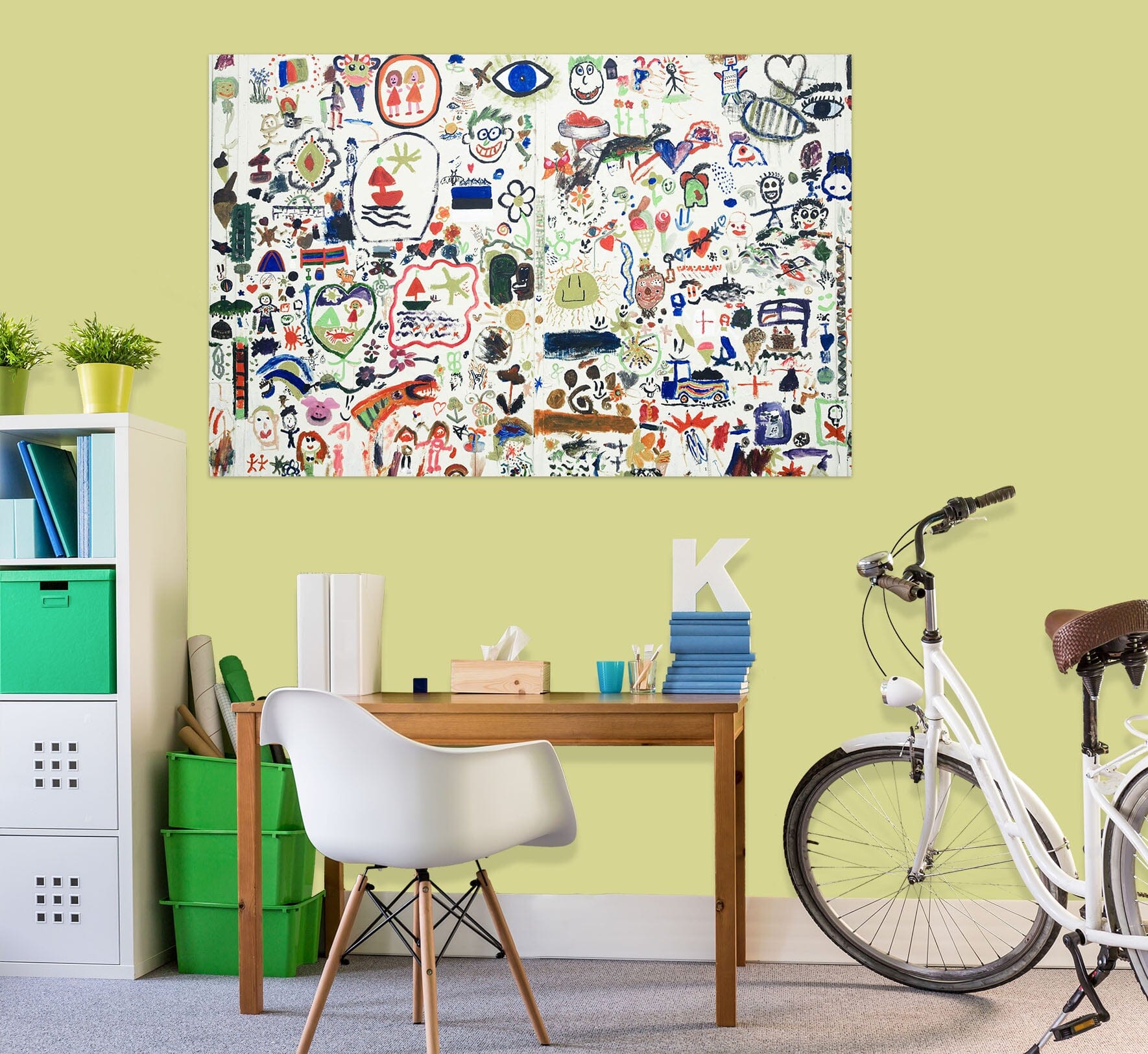 3D Wall Painting Crayon 1068 Wall Sticker Wallpaper AJ Wallpaper 2