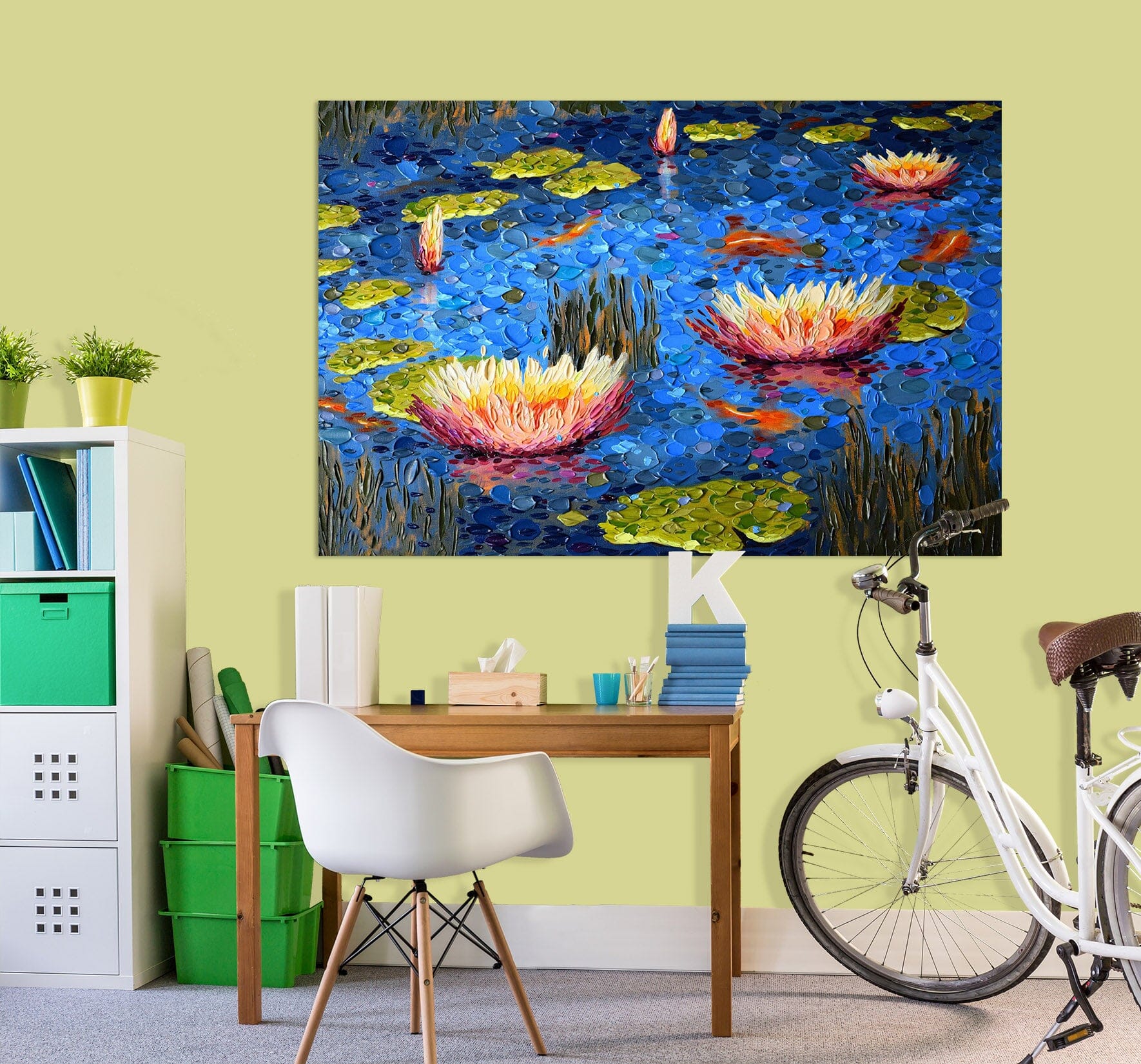 3D Lotus Pond 015 Dena Tollefson Wall Sticker Wallpaper AJ Wallpaper 2