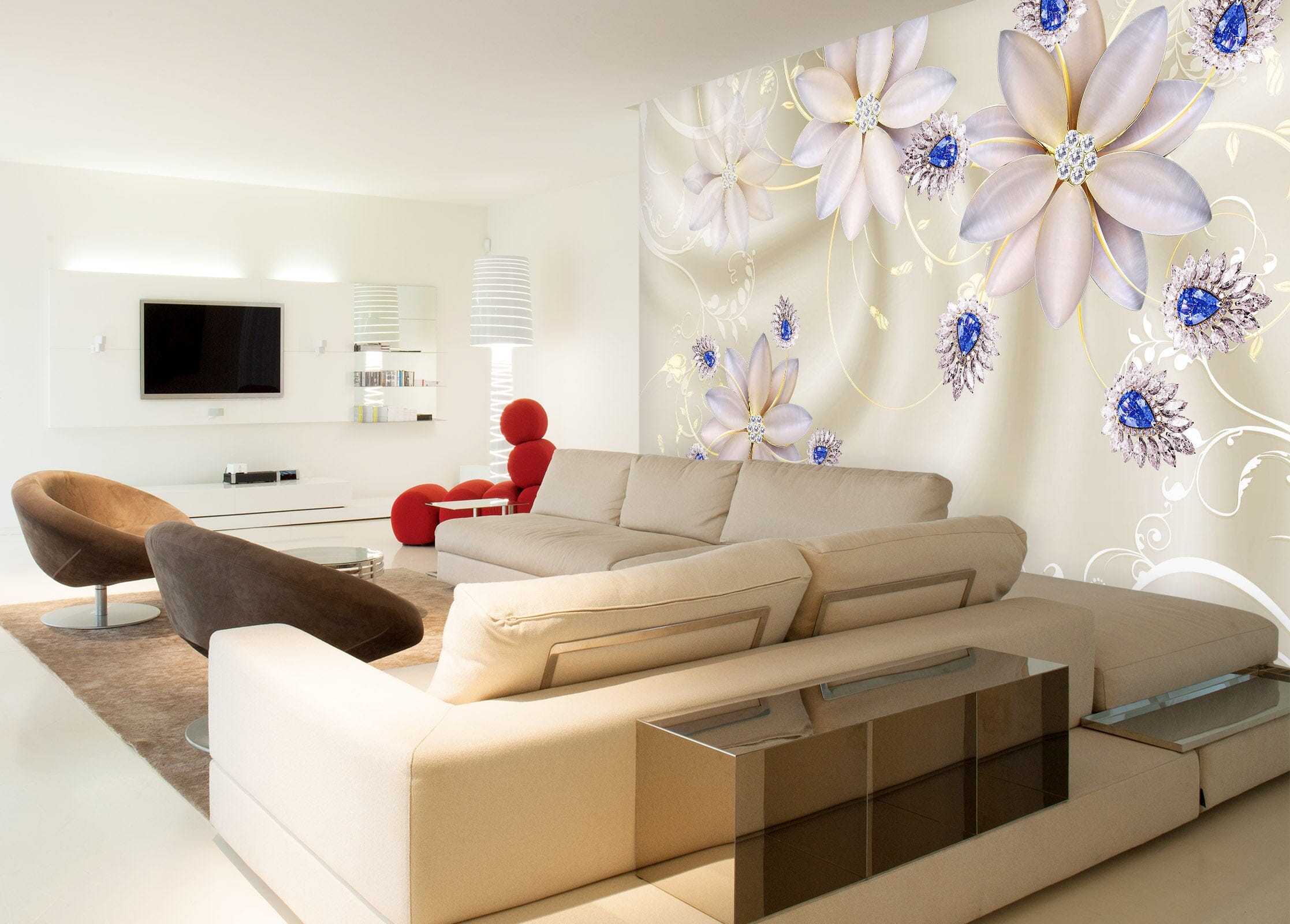 3D Blue Petals 1492 Wall Murals Wallpaper AJ Wallpaper 2