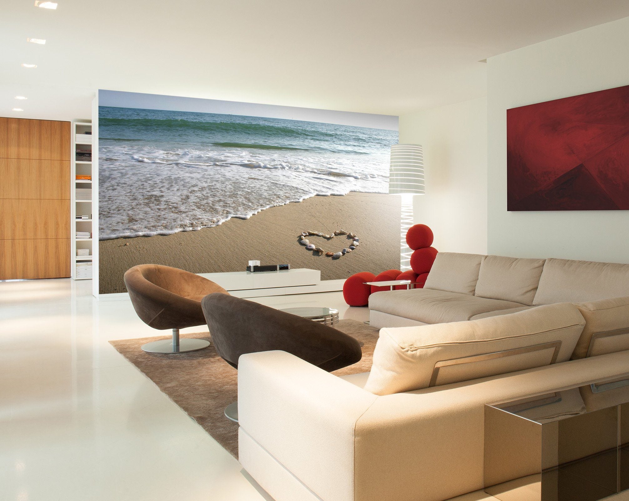 3D Beach Heart Type 140 Wall Murals Wallpaper AJ Wallpaper 2