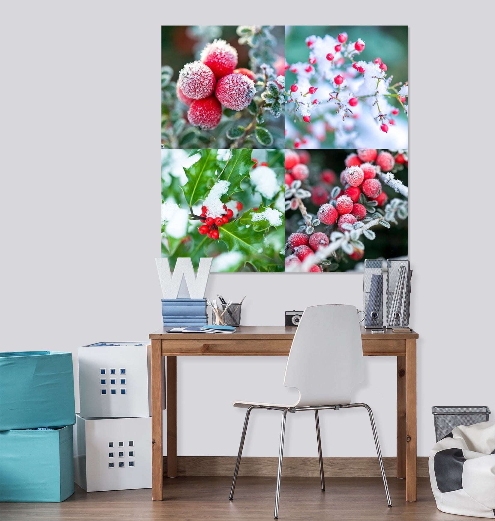 3D Snow Cherry 047 Assaf Frank Wall Sticker Wallpaper AJ Wallpaper 2