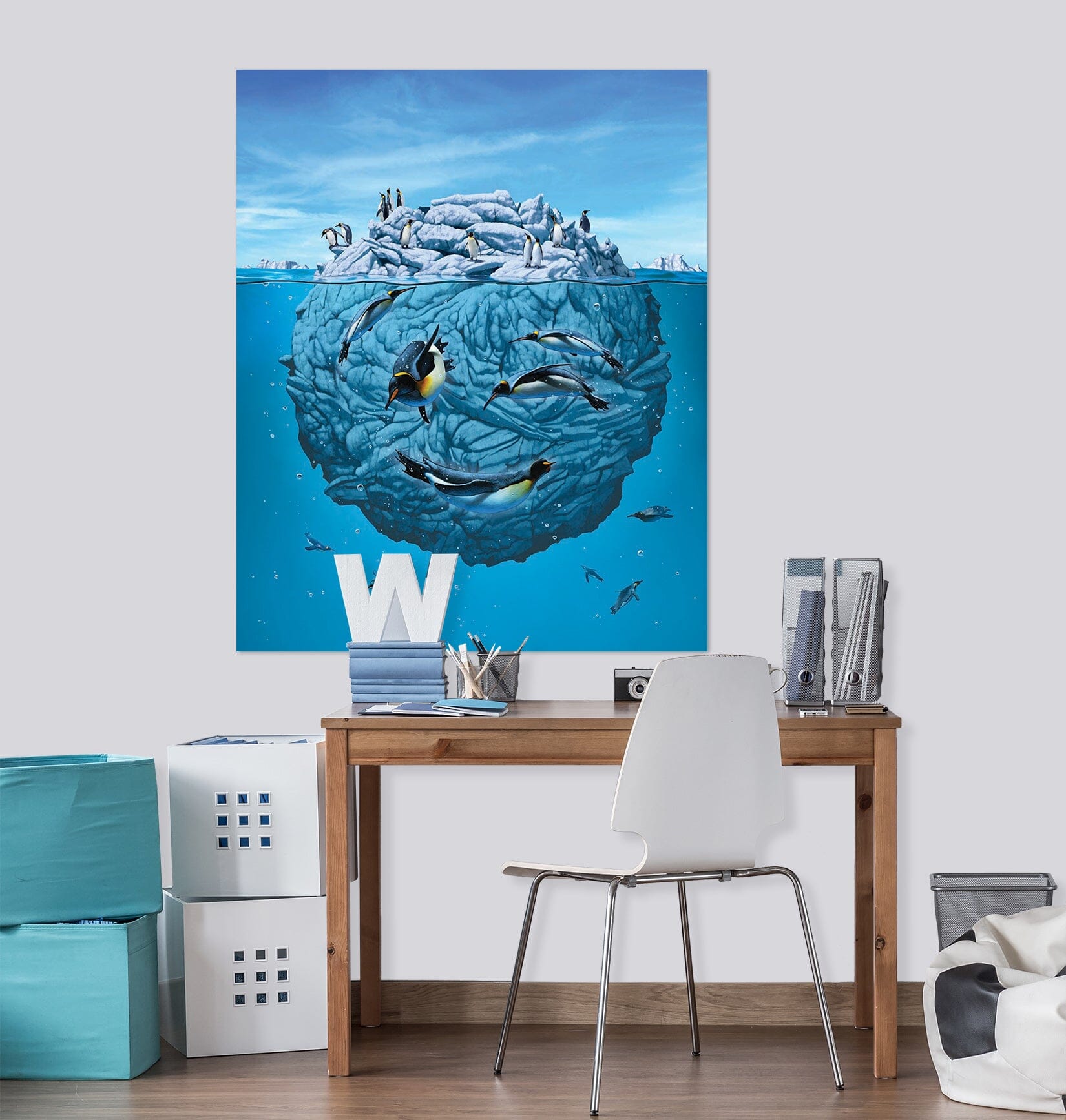 3D Penguin Wink Def 060 Vincent Hie Wall Sticker Wallpaper AJ Wallpaper 2