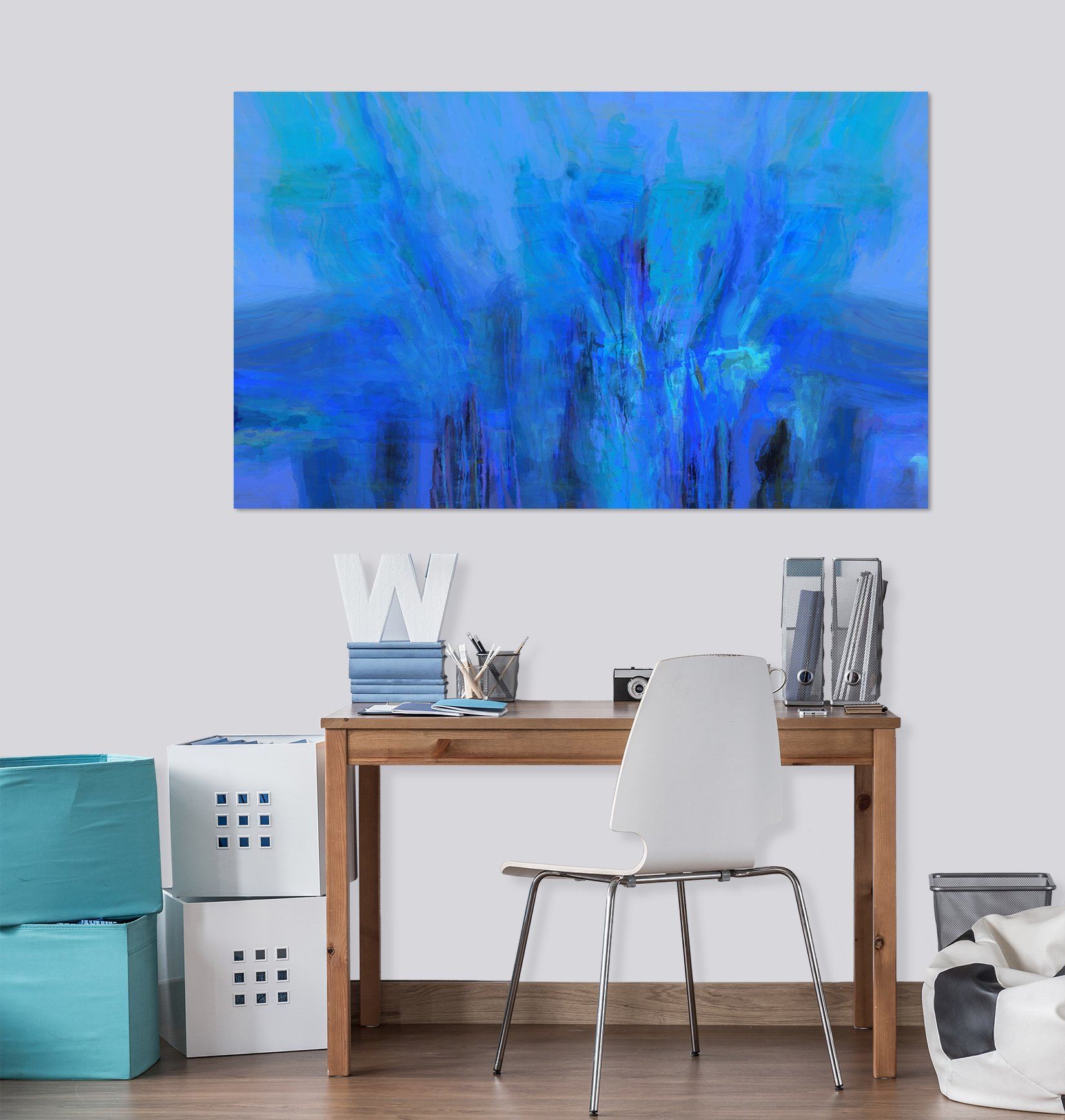 3D Blue Graffiti 022 Michael Tienhaara Wall Sticker Wallpaper AJ Wallpaper 2