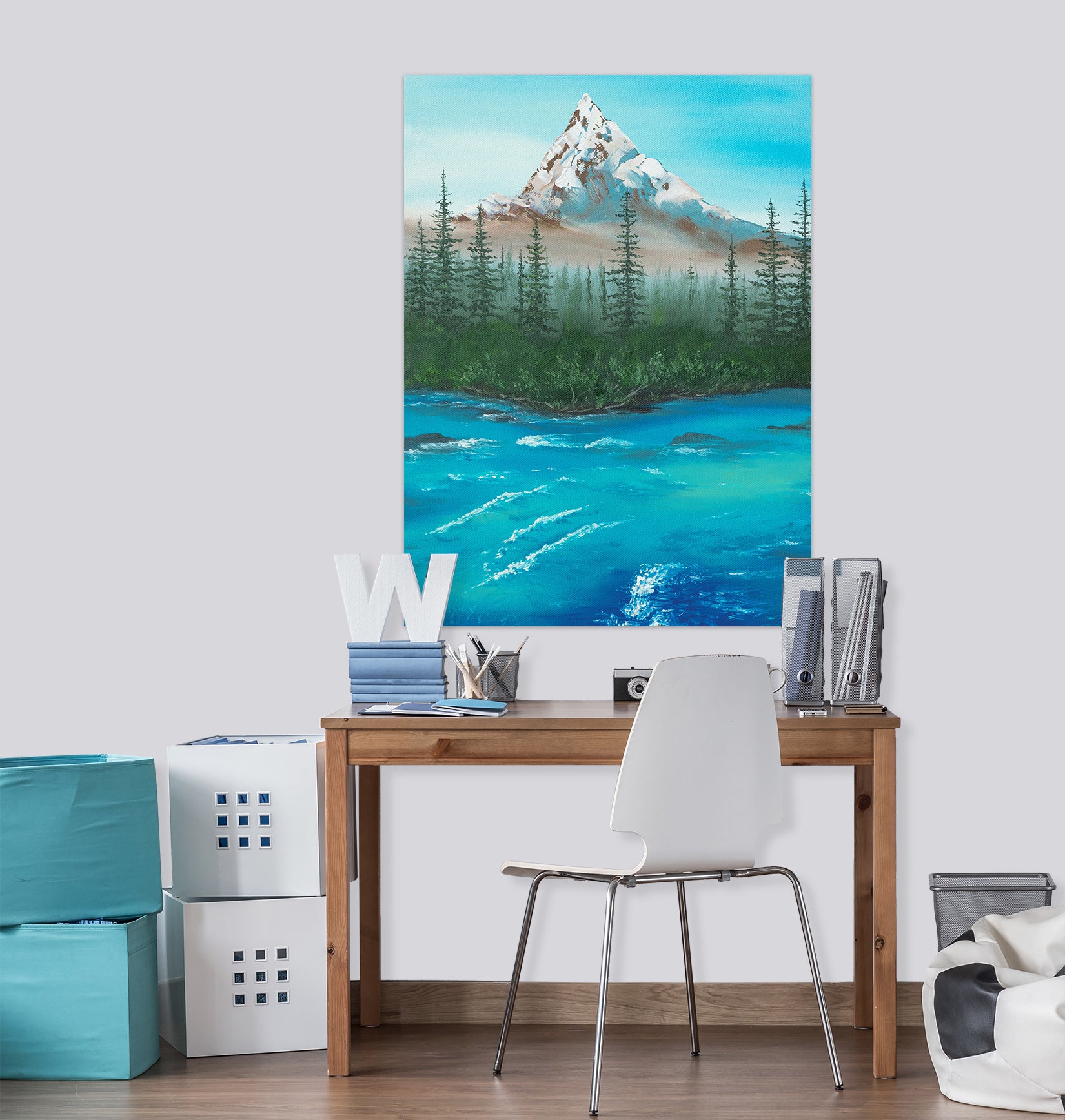 3D Snow Mountain River 1836 Marina Zotova Wall Sticker