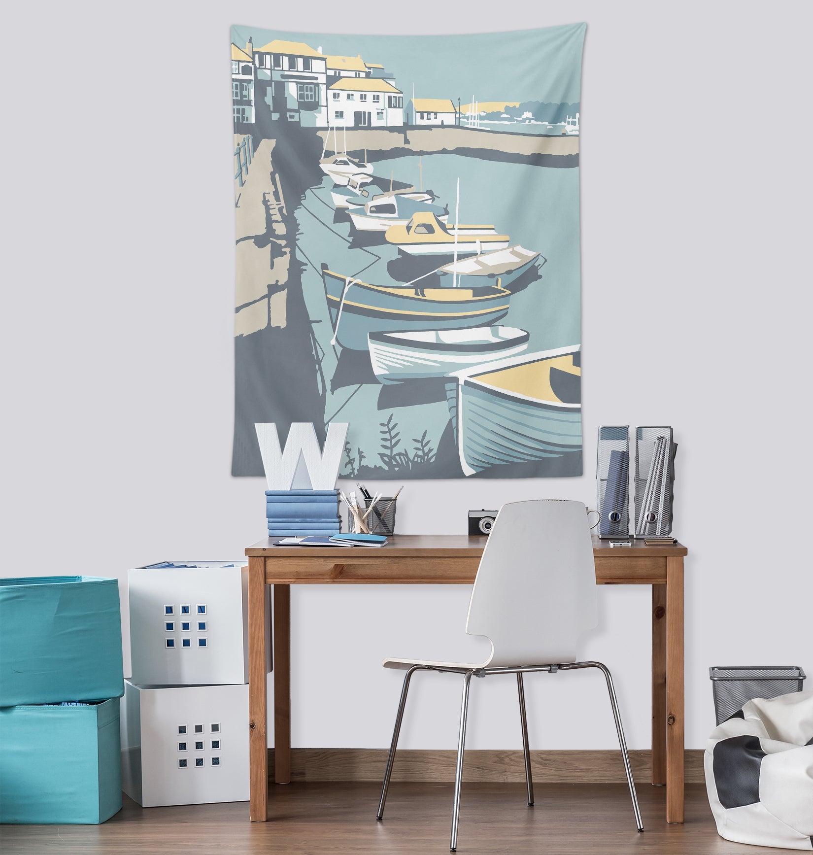 3D Fishing Boat 5339 Steve Read Tapestry Hanging Cloth Hang