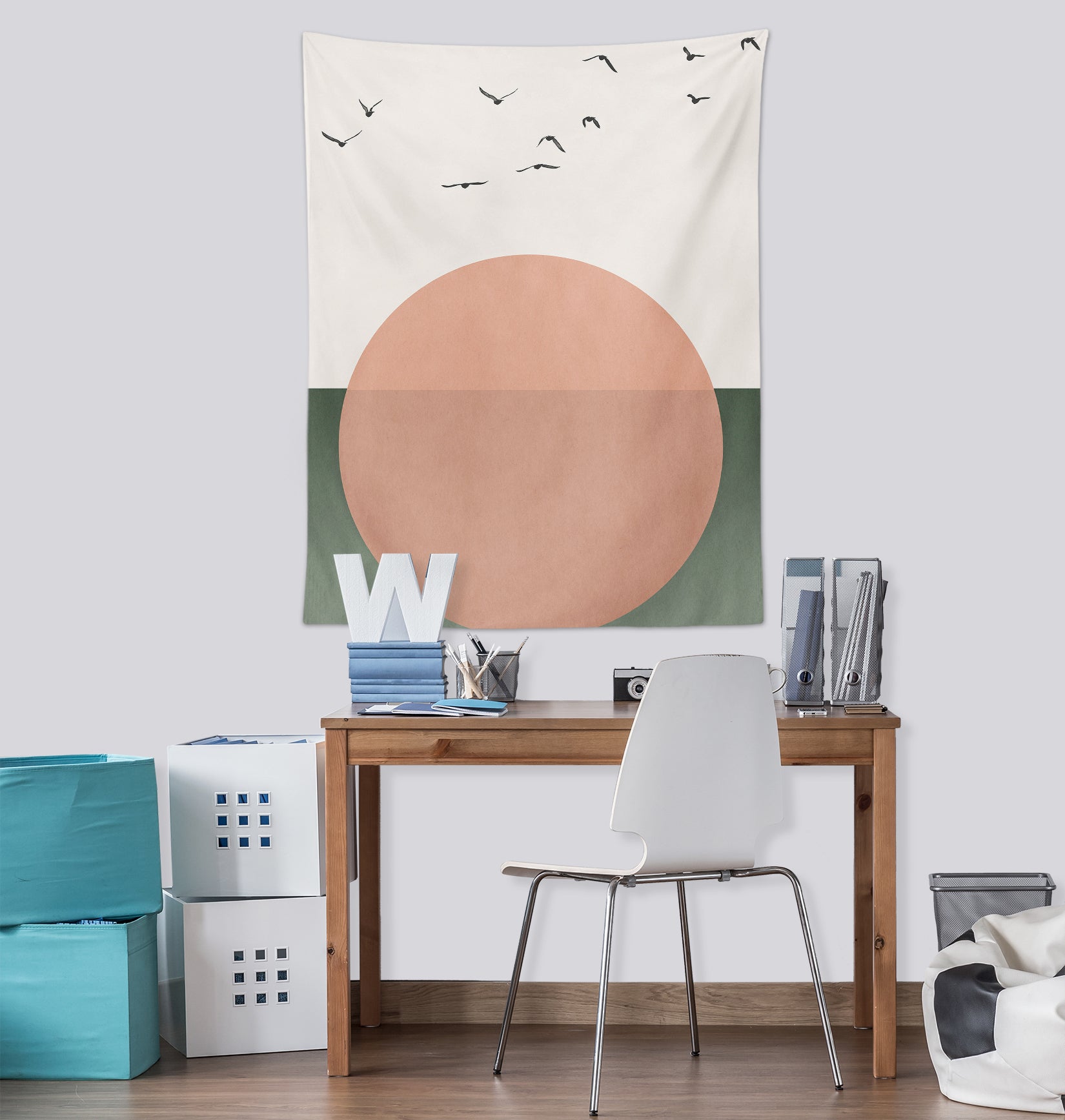 3D Red Sun Bird 879 Boris Draschoff Tapestry Hanging Cloth Hang