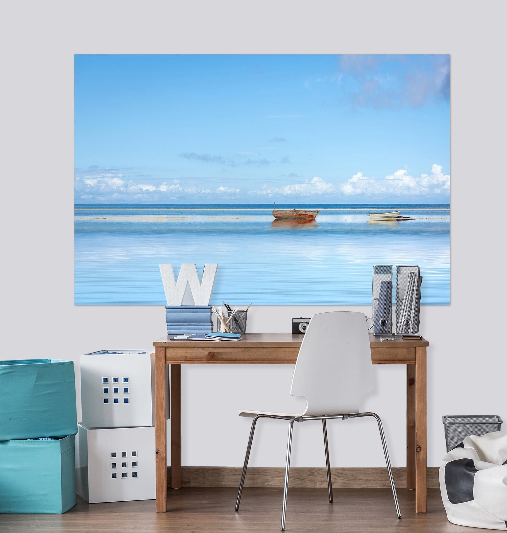3D Sea Boat 151 Marco Carmassi Wall Sticker Wallpaper AJ Wallpaper 2