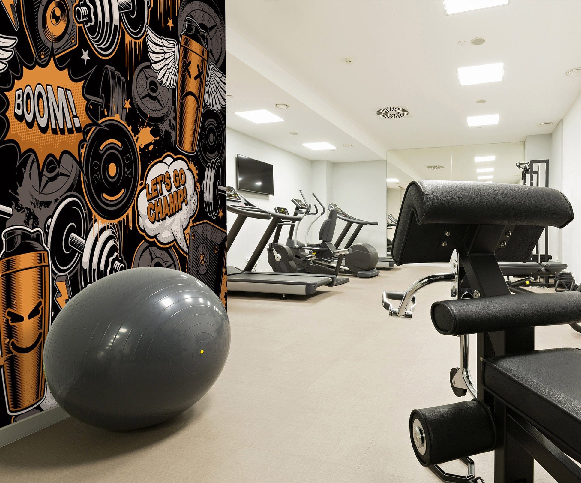 3D Fitness Dumbbell 300 Wall Murals Wallpaper AJ Wallpaper 2